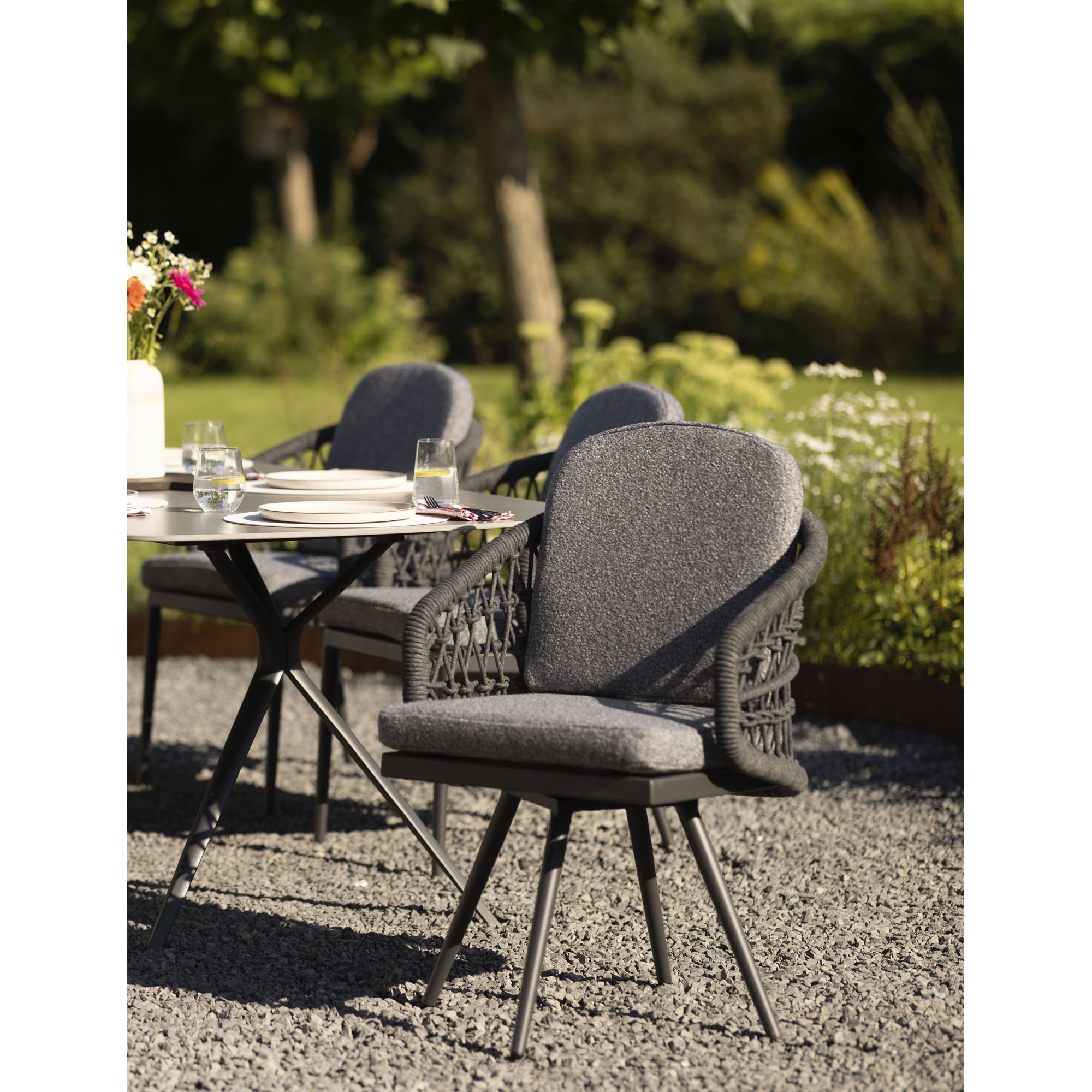 Drehstuhl Interliving 7012 Aluminium inkl. Sitz-/Rückenkissen