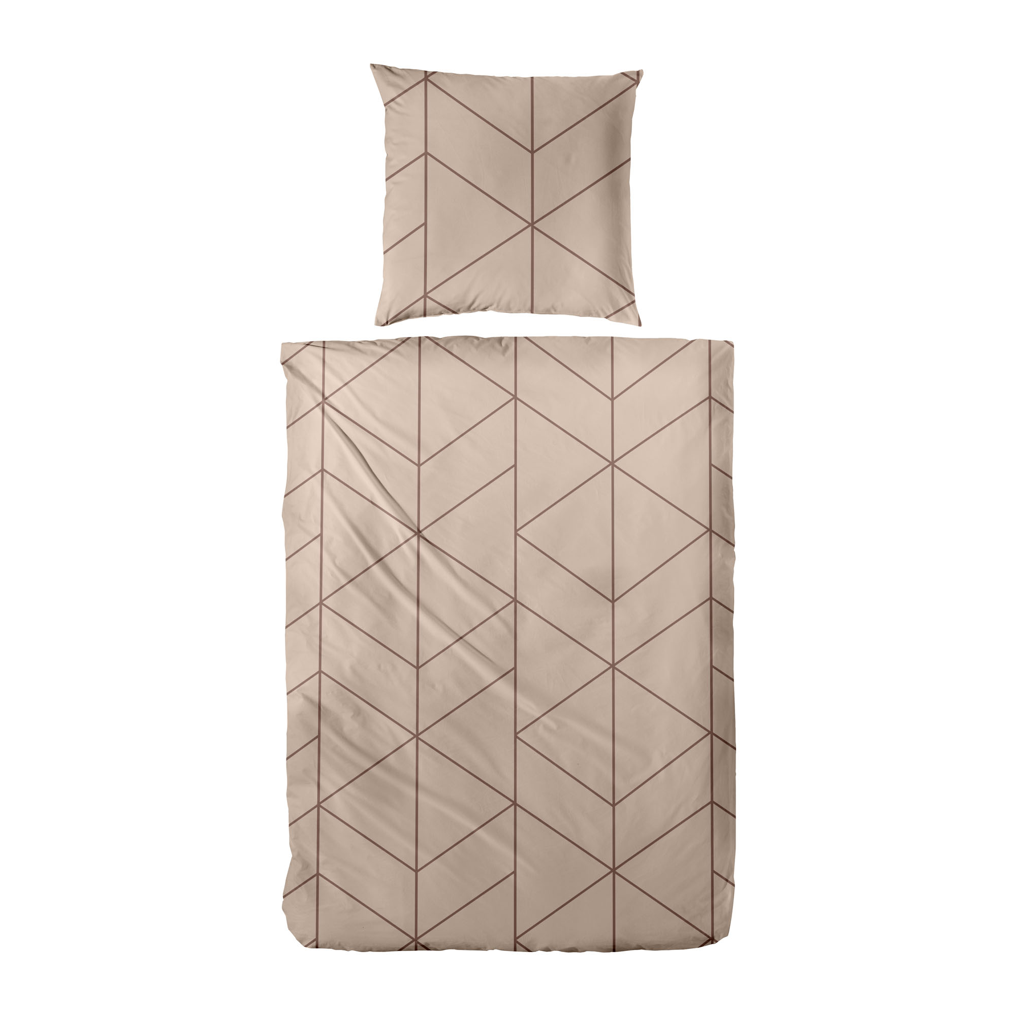 Mako-Satin-Bettwäsche braun 100% Baumwolle 135 x 200
