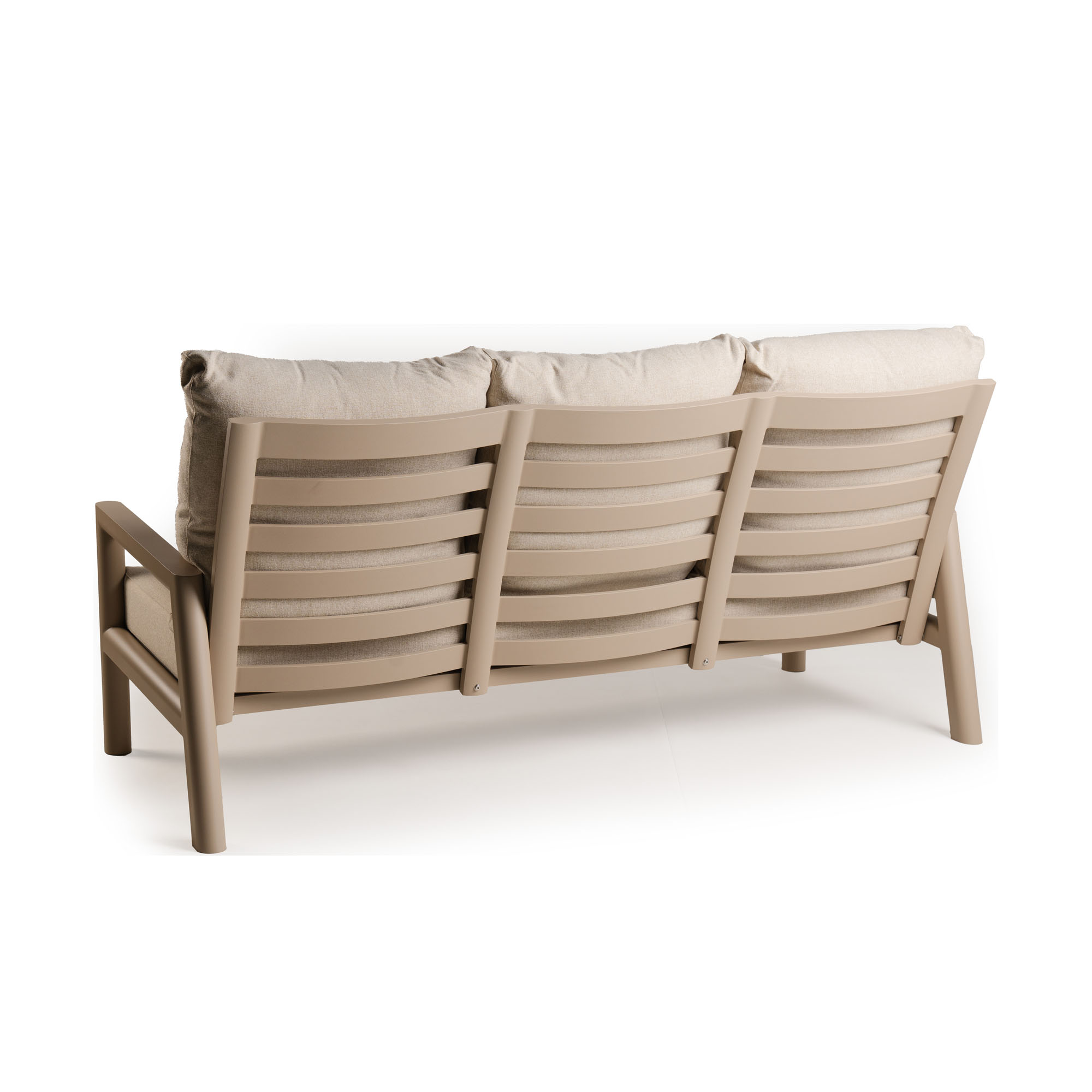 Lounge 3-Sitzer mit gepolsterten Sitzflächen, Rückansicht