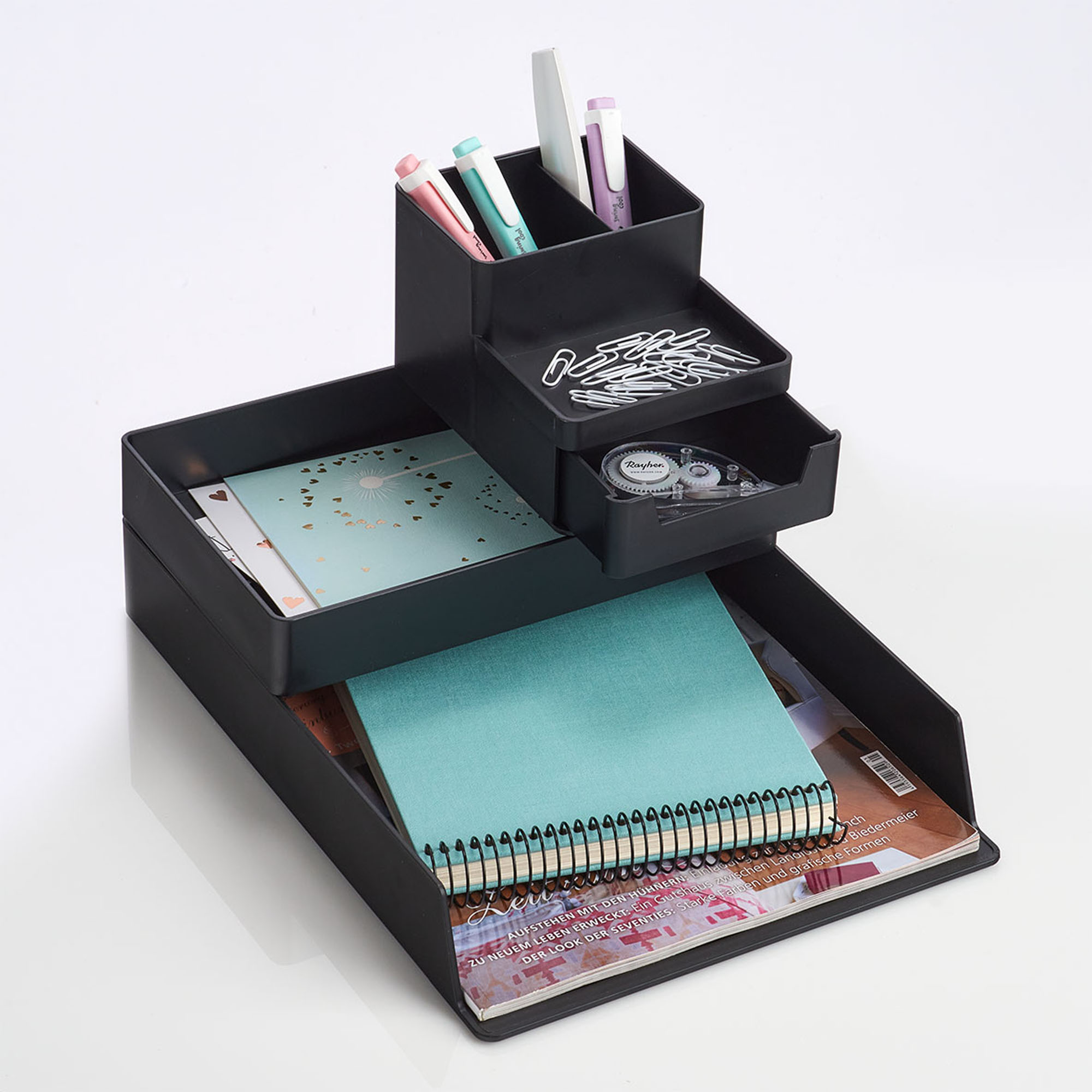 Alternative Ansicht: Zeller Dokumentenablage; Farbe schwarz; Material Kunststoff; Maße ca. 24 × 32,5 × 5 cm.