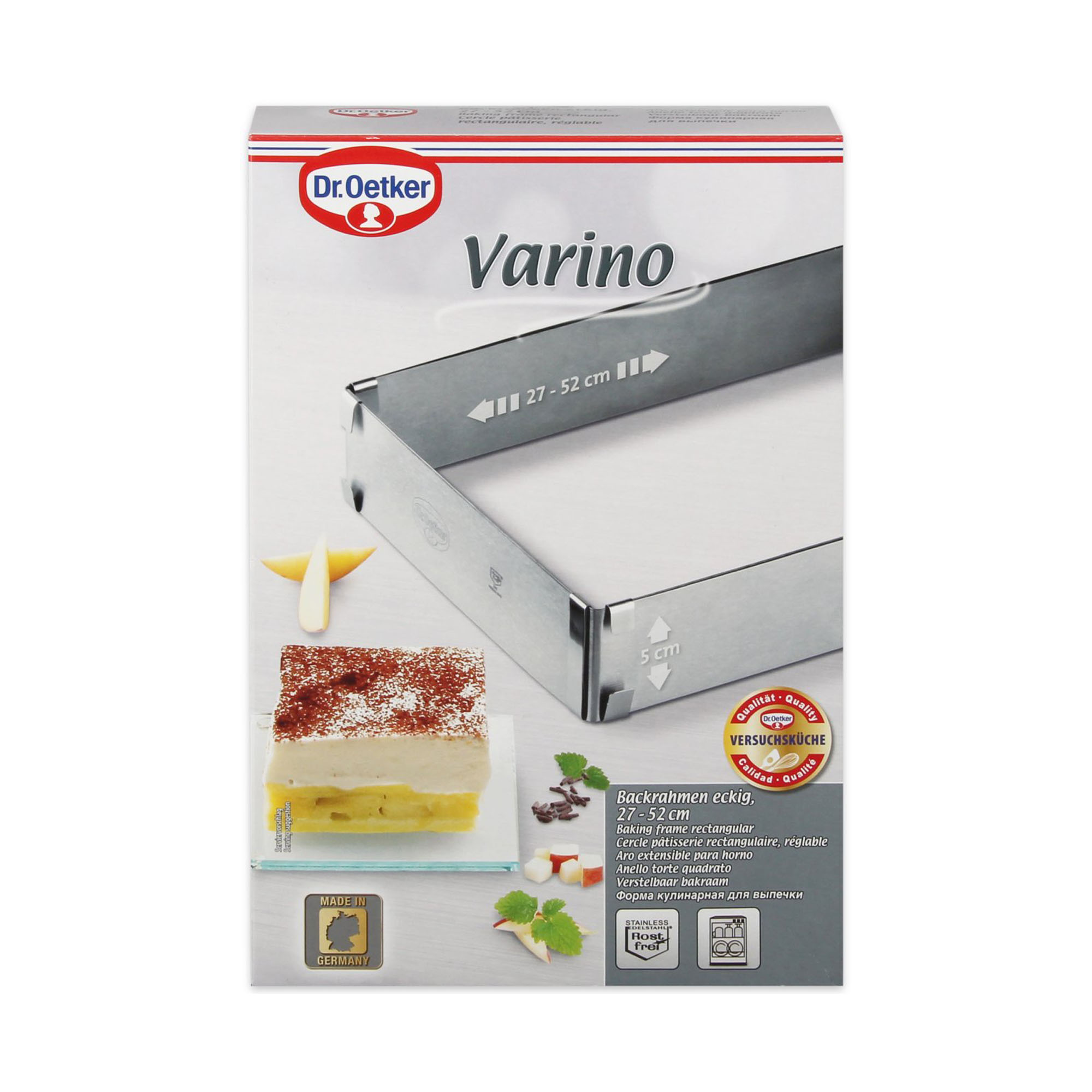 Verpackung Varino Backrahmen eckig verstellbar 27 bis 52 cm