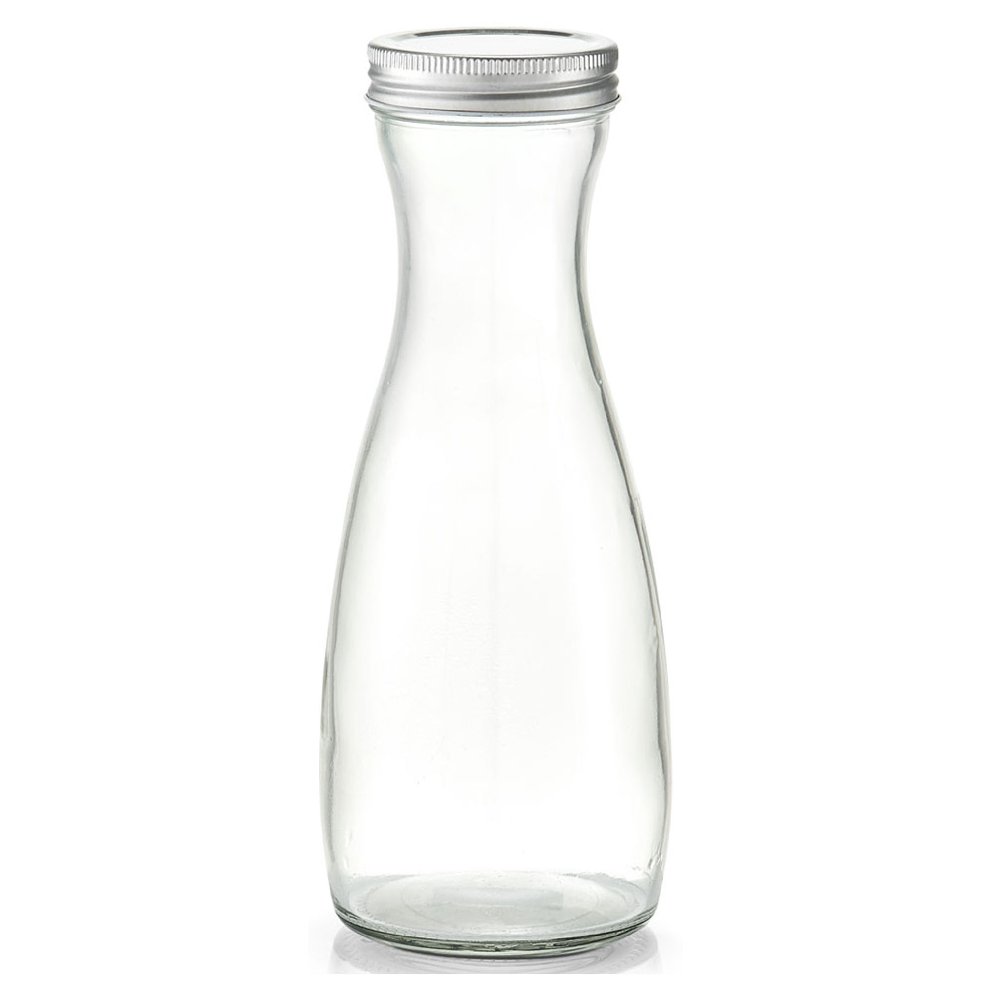 Zeller Glaskaraffe m. Metalldeckel; Farbe transparent; Material Glas/Metall; Fassungsvermögen: 950 ml; Maße ca. D 10,2 × 25 cm.