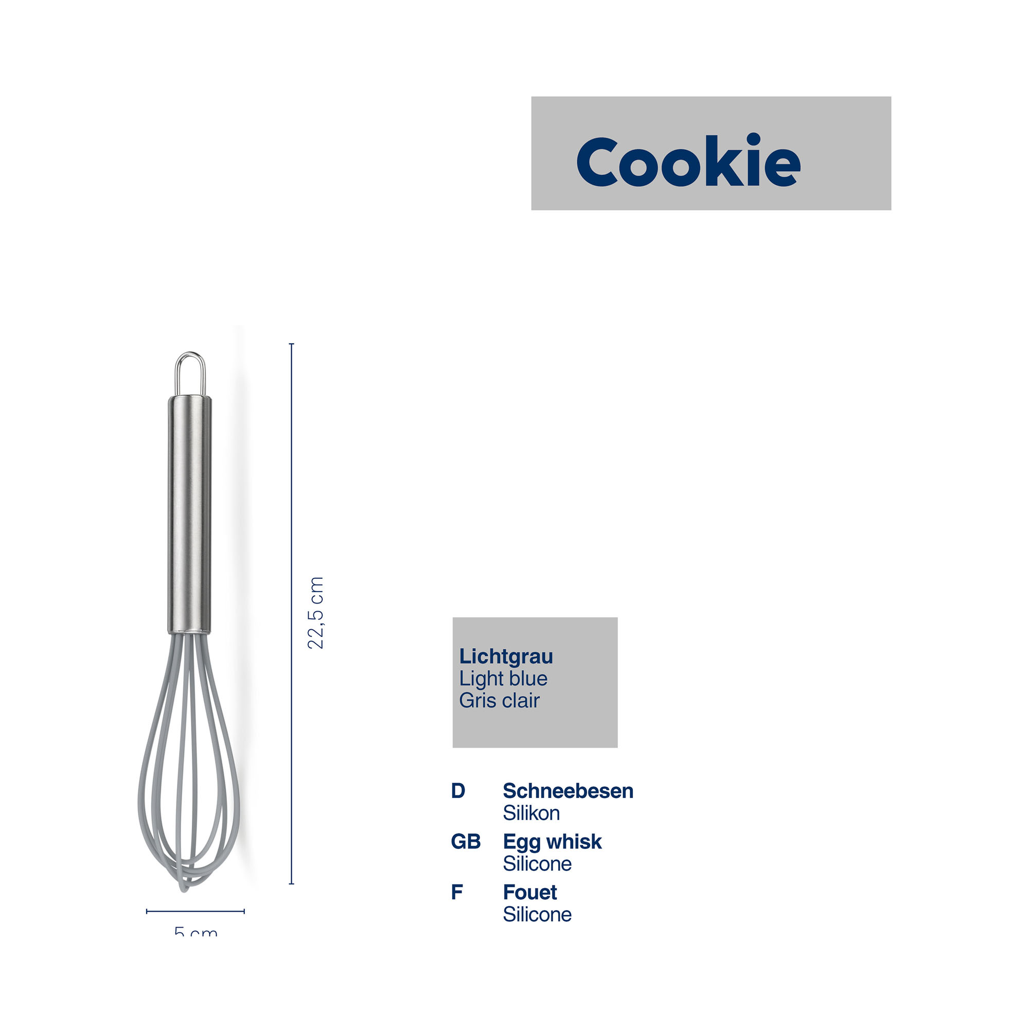 Verpackung des Schneebesens mit Produktabbildung und Produktinformationen
