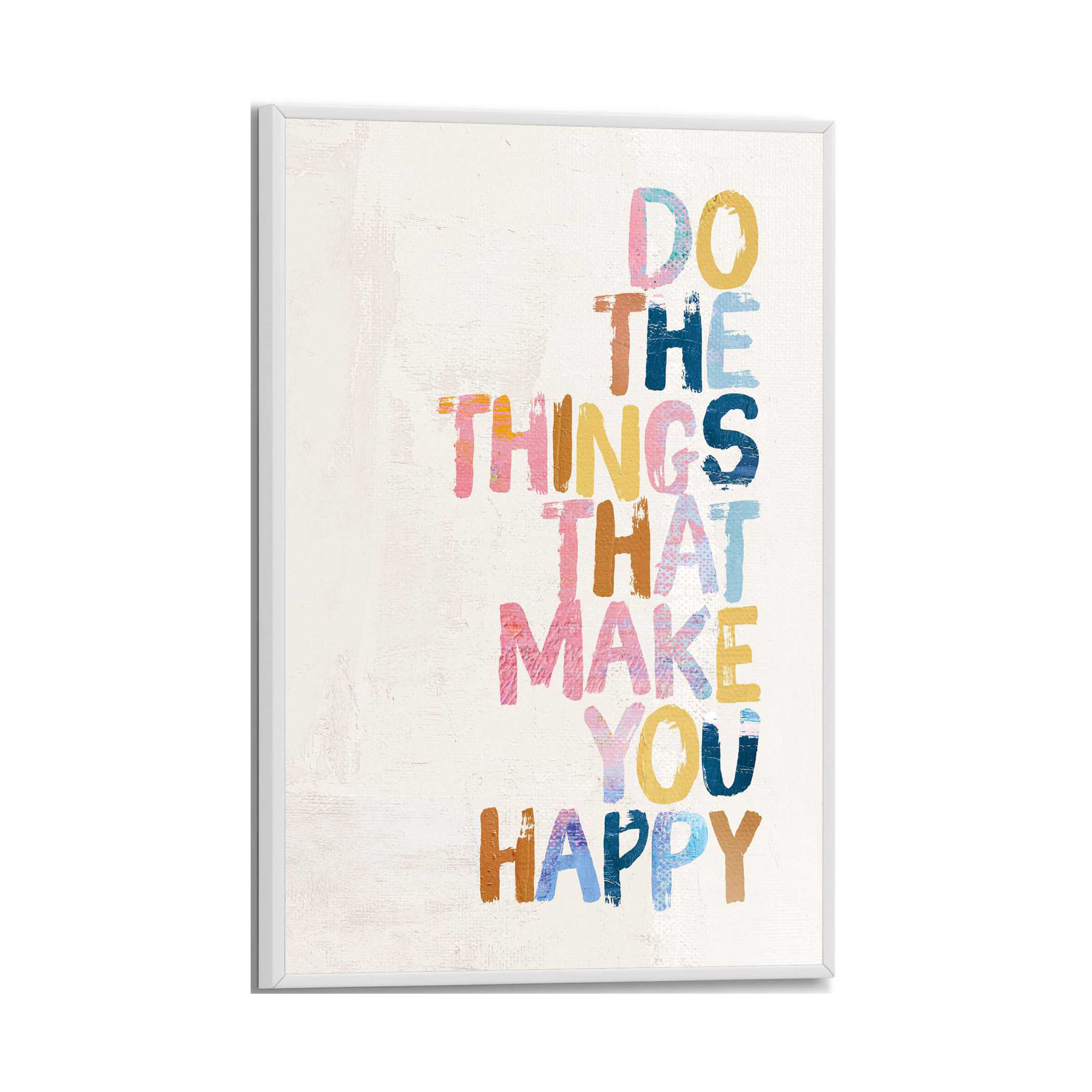 Frontansicht des Wandbilds „Happy Things“ in Beige, Größe 20 × 30 cm; das vollständige Motiv ist zu sehen.
