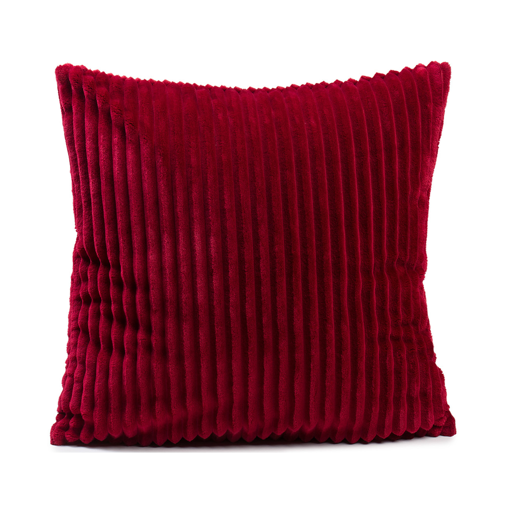 Quadratisches Komplettkissen Modell Cord in Karminrot, ca. 50 × 50 cm.