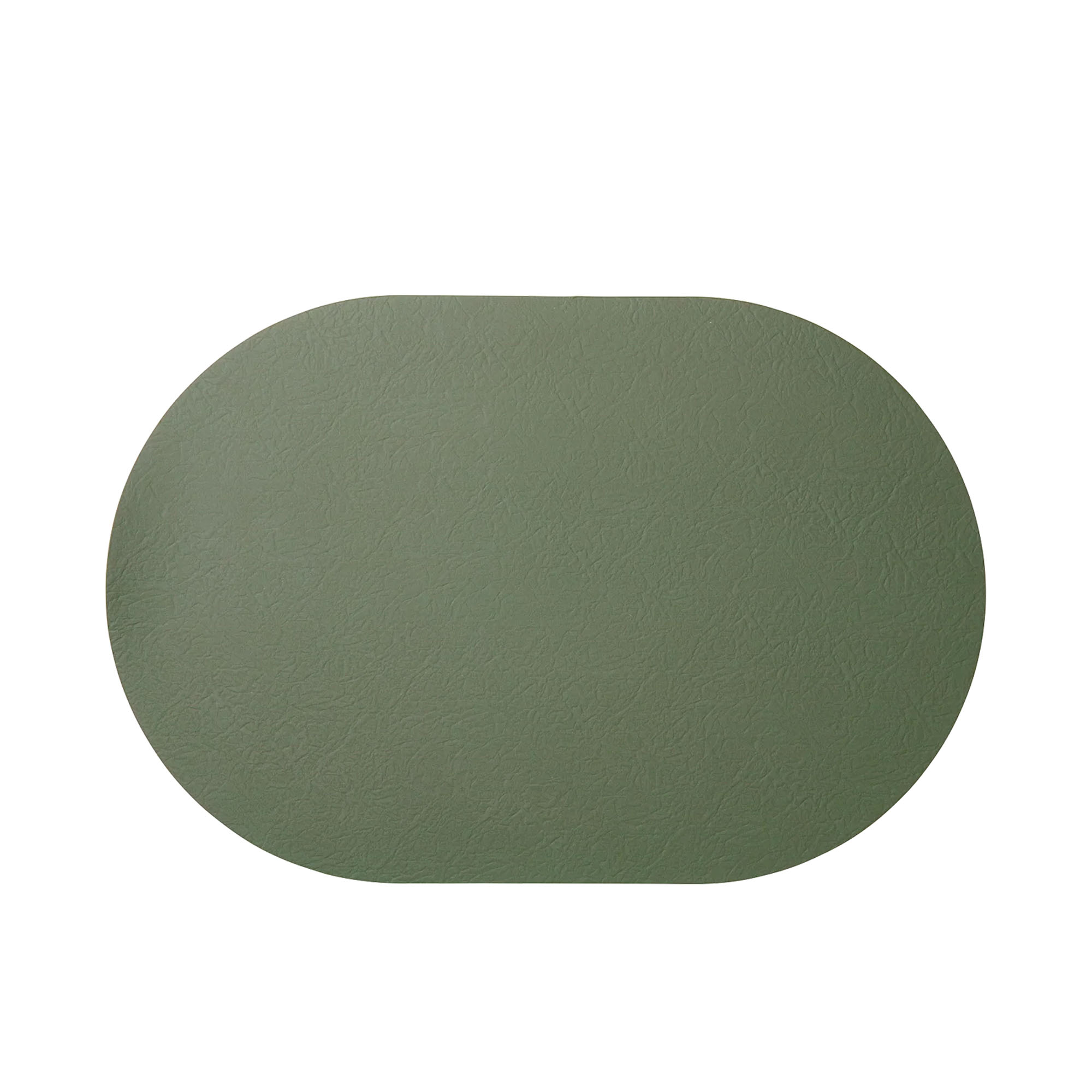 Tischset oval der Serie Relevo Placemats, Farbe Grün; oval ausgelegt, Oberflächenstruktur sichtbar.
