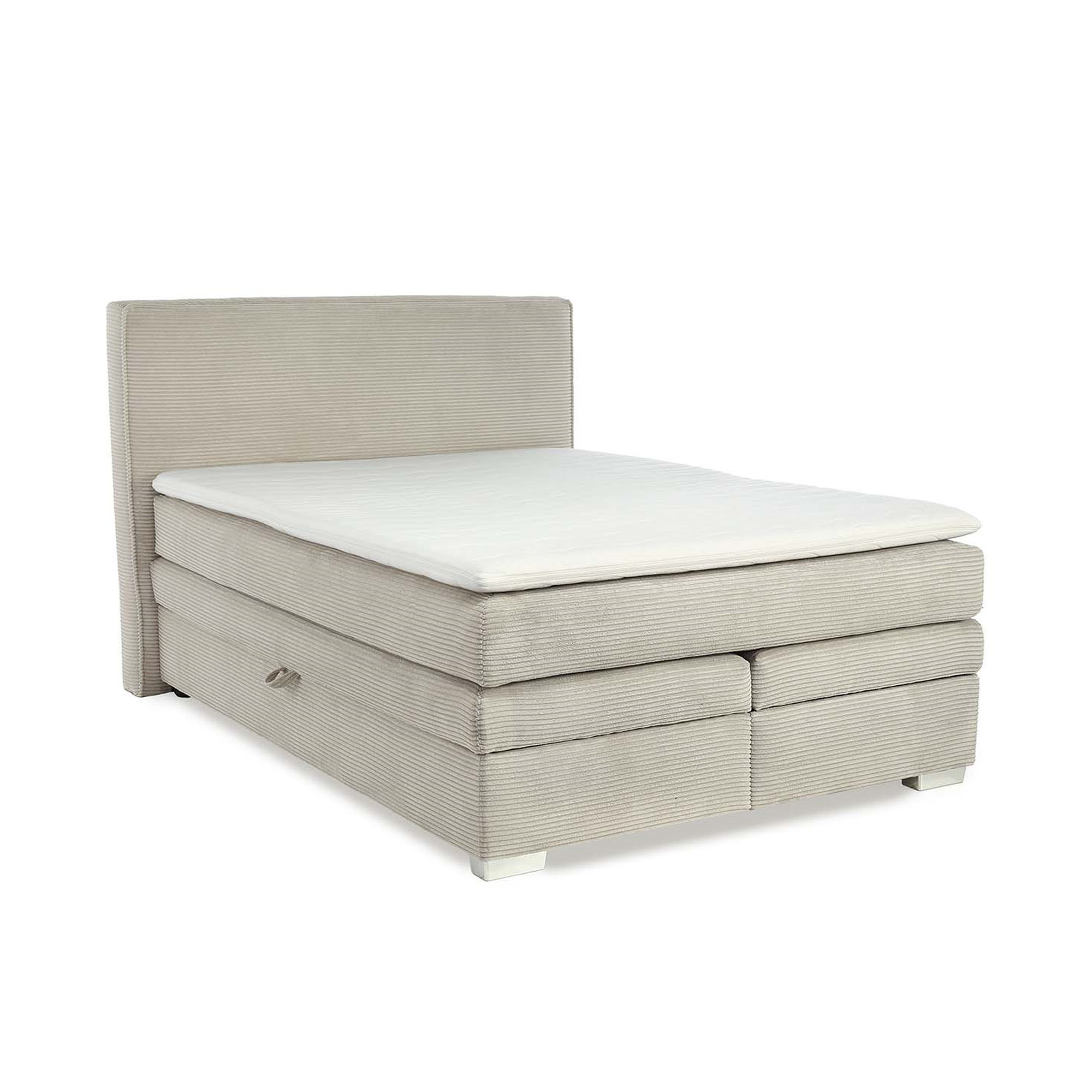 Boxspringbett mit Liegefläche 140×200 cm in Light Greige