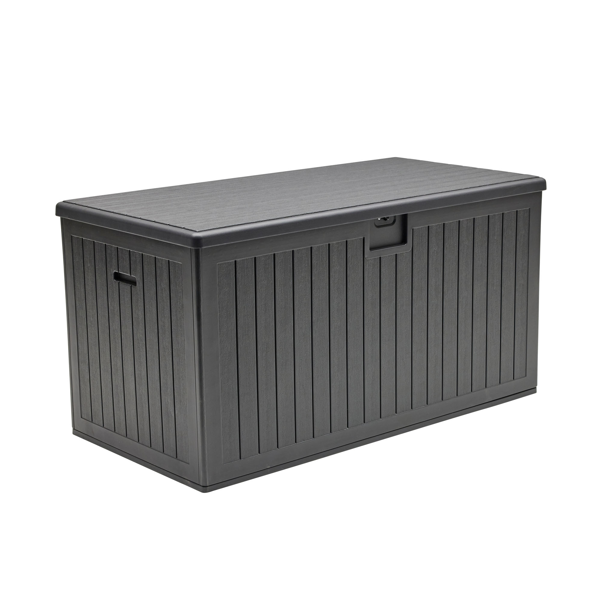 Rechteckige Aufbewahrungsbox mit geschlossenem Deckel freigestellt