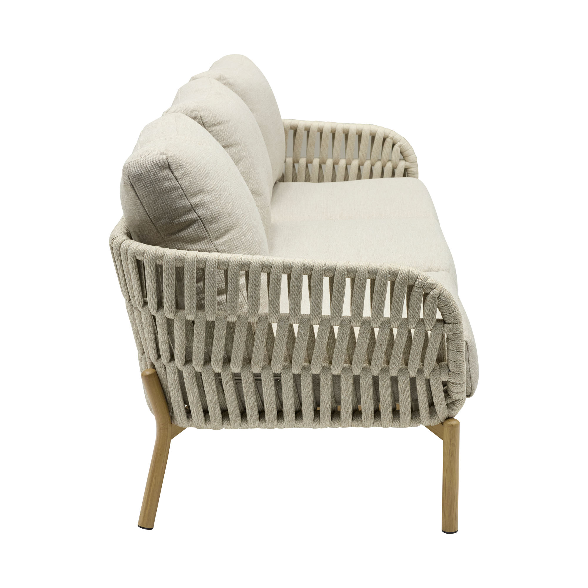 Loungesofa mit Sitz und Rückenpolstern in Seitenansicht