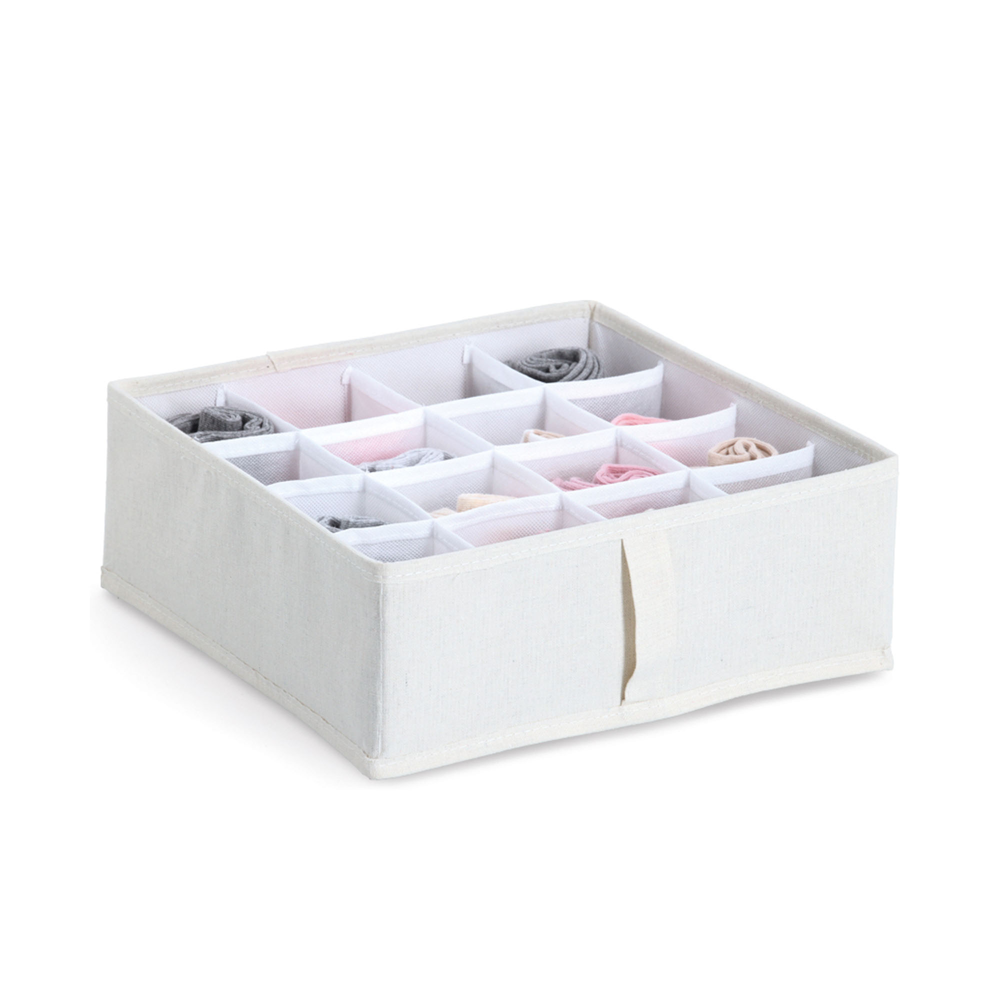 Alternative Ansicht: Zeller Aufbewahrungsbox 16 Fächer; Farbe beige; Material Vlies; Maße ca. 30 × 30 × 11 cm.