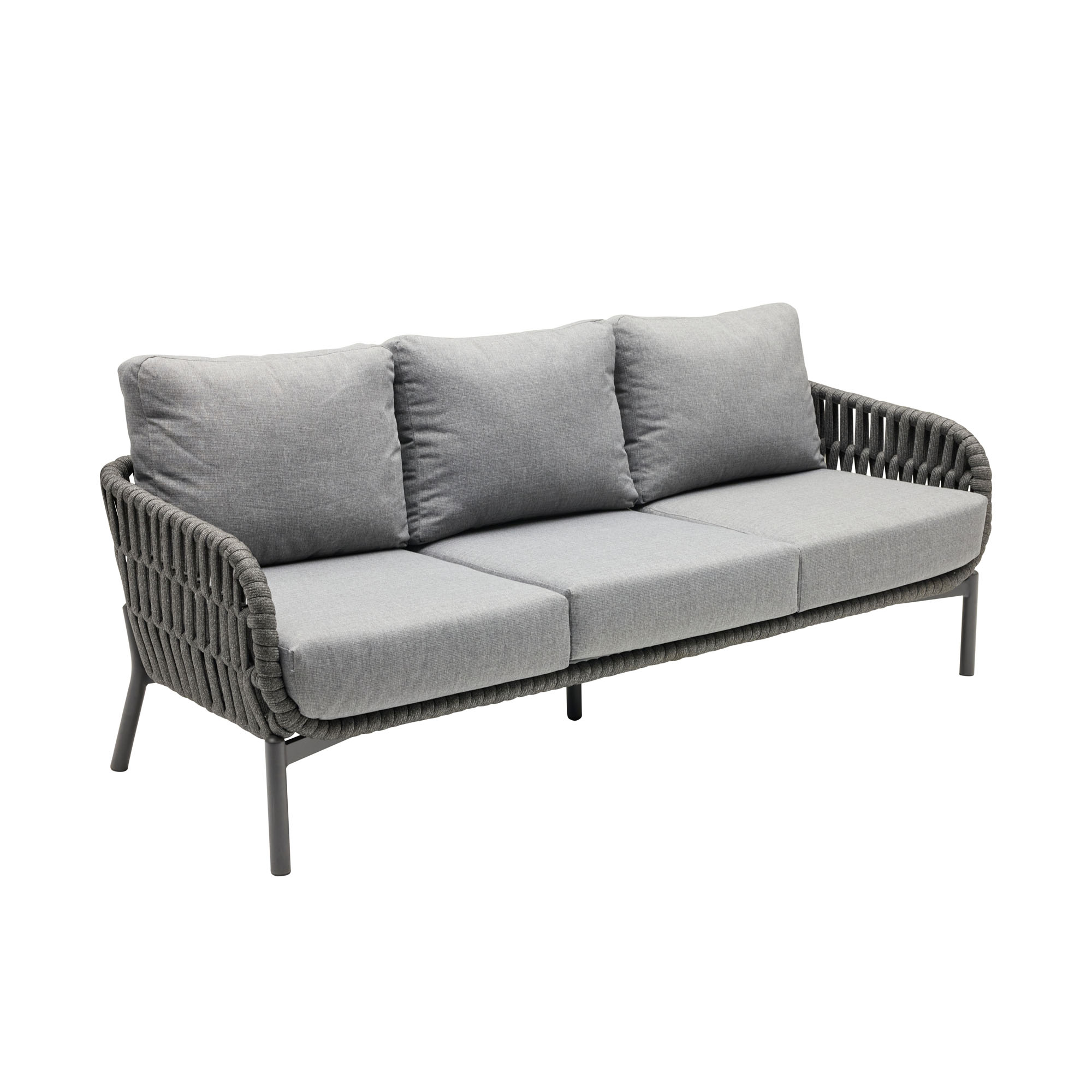 Loungesofa mit Sitz und Rückenpolstern in schräger Vorderansicht