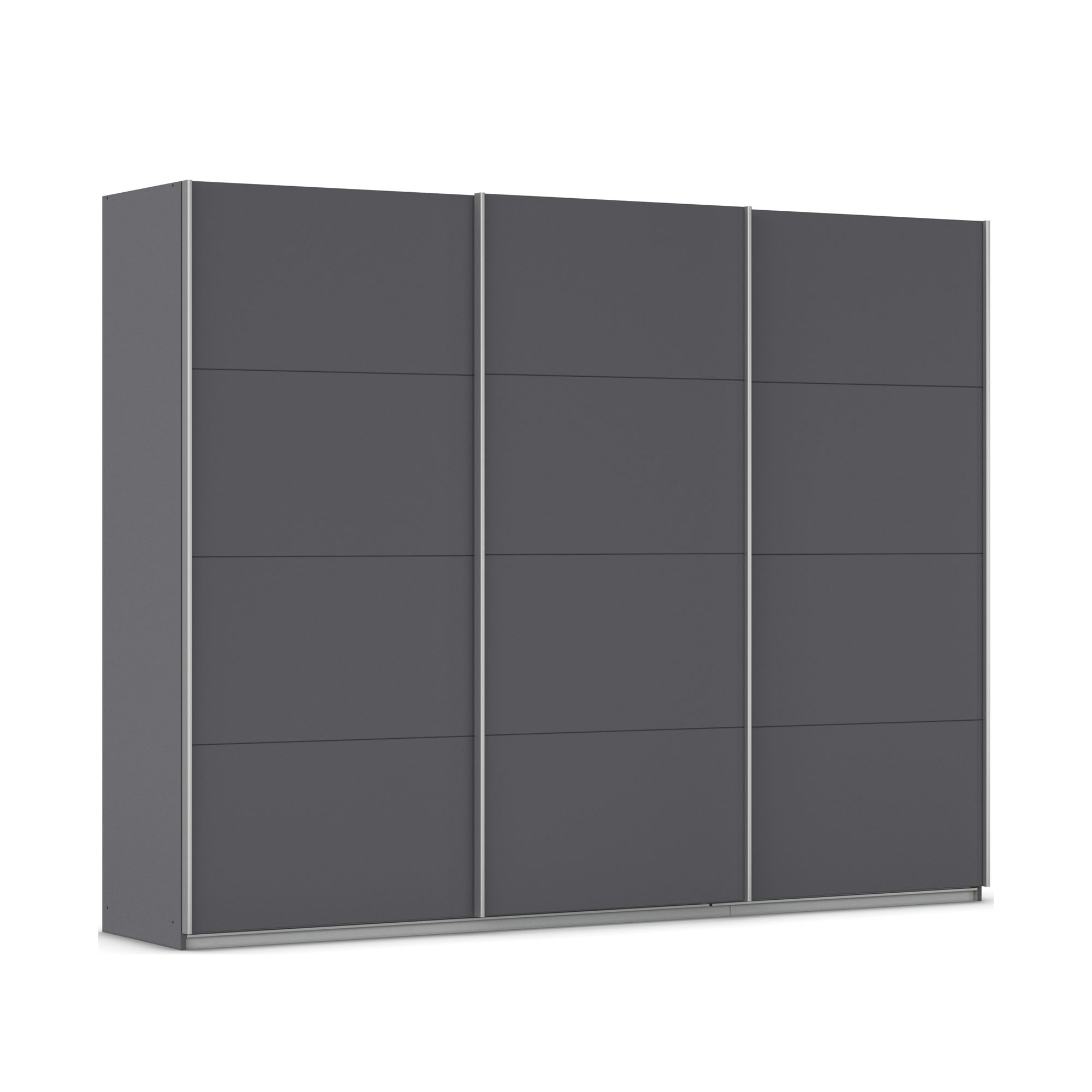 Schwebetürenschrank 3-türig grau metallic