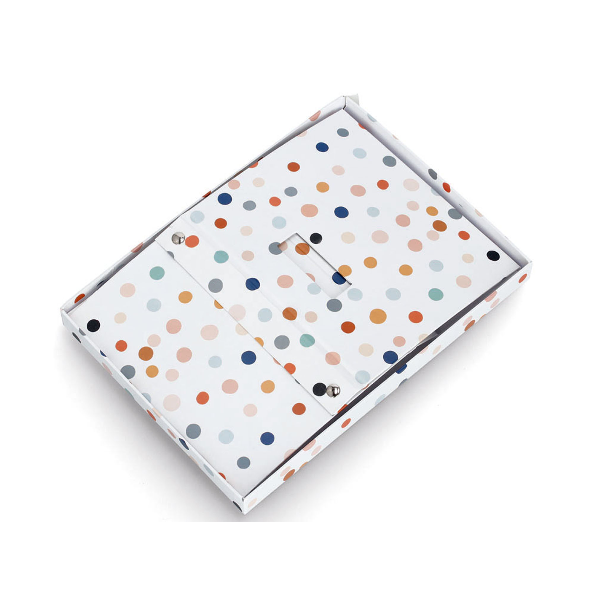 Weitere Produktansicht: Zeller Aufbewahrungsbox "Dots"; Farbe bunt; Material recycelter Karton; Maße ca. 25 × 35 × 20 cm.