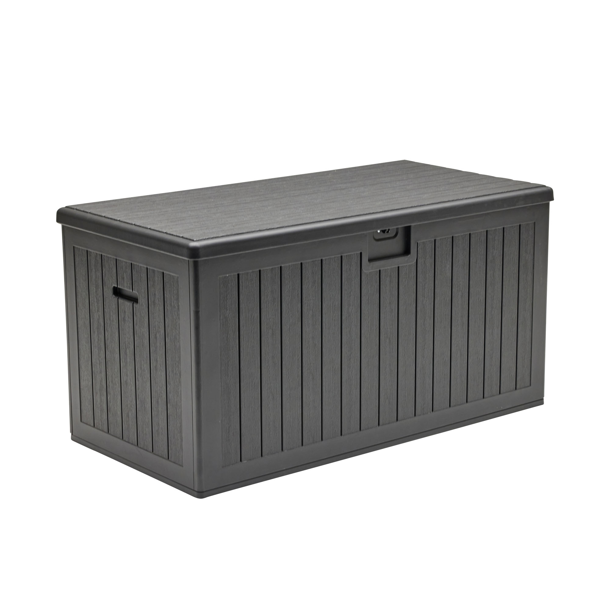 Rechteckige Aufbewahrungsbox mit geschlossenem Deckel freigestellt