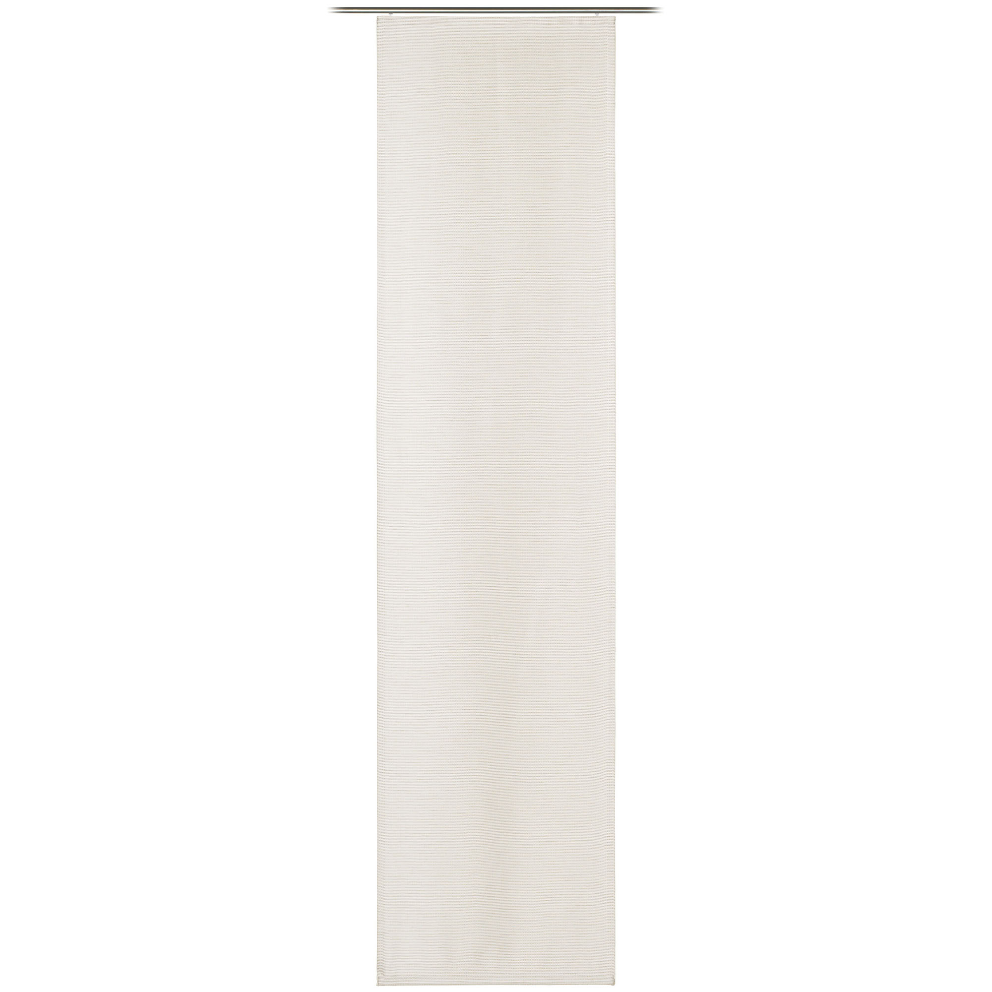 Schiebevorhang Modell Belmondo Allover in Creme, hängend dargestellt, ca. 60 × 245 cm.