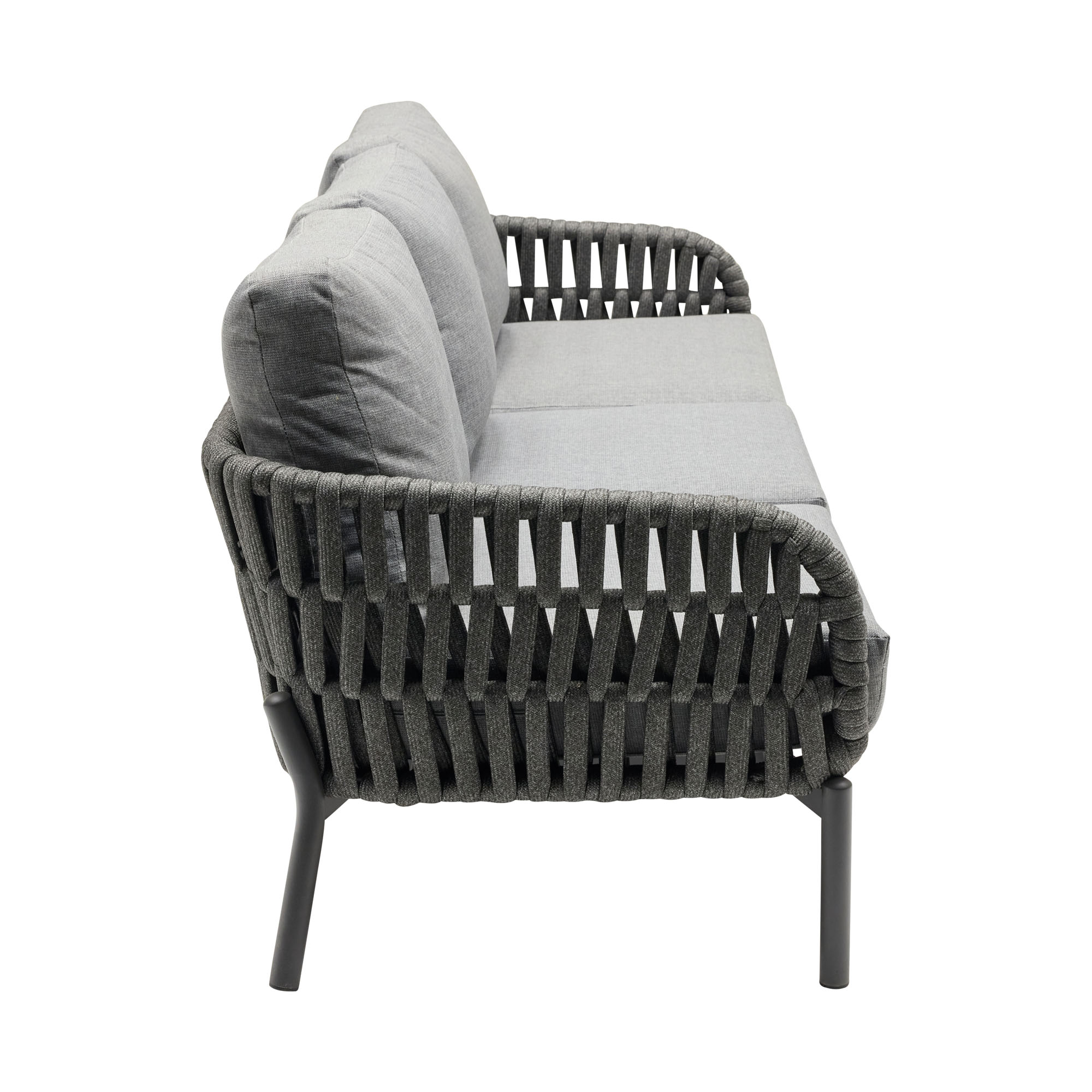 Loungesofa mit Sitz und Rückenpolstern in Seitenansicht