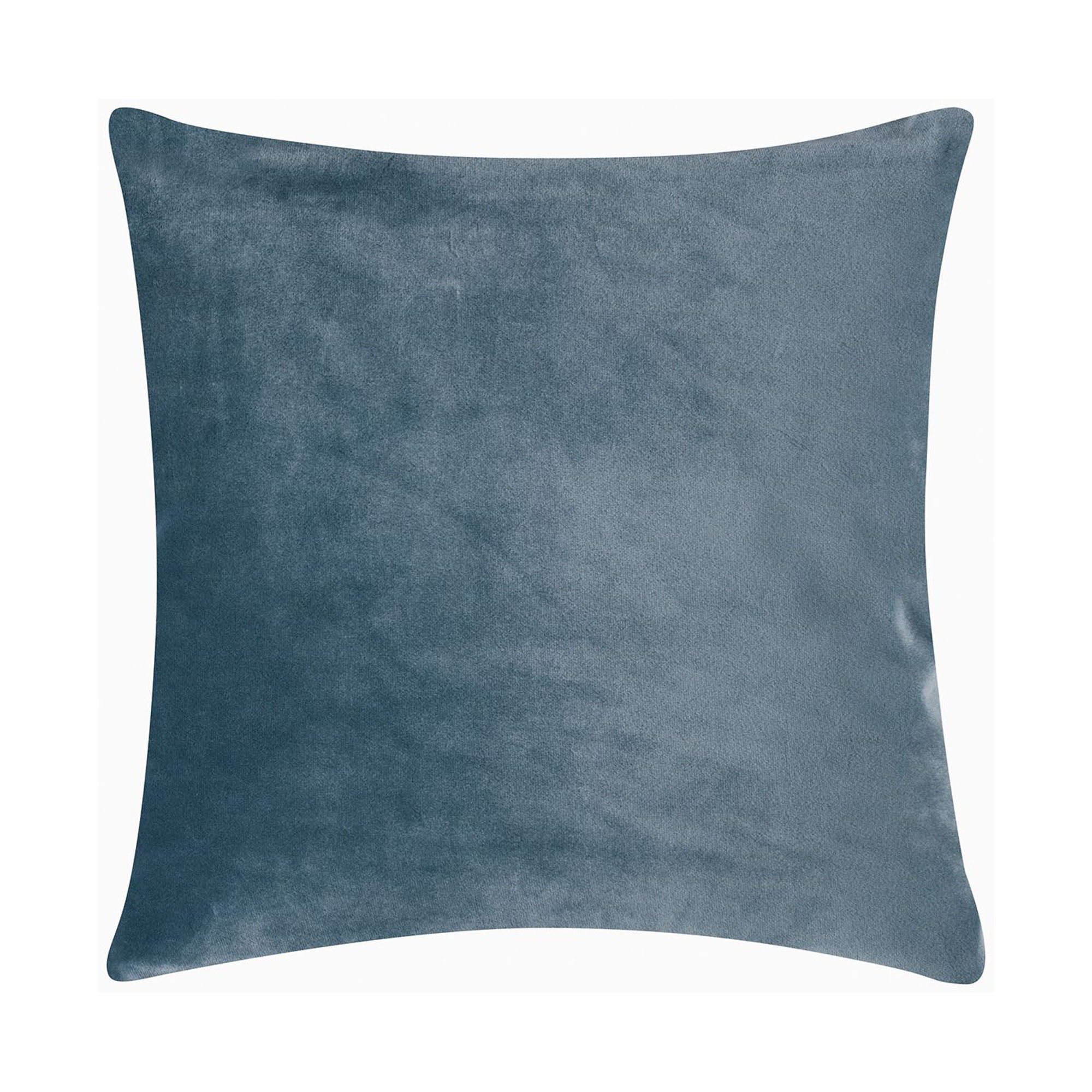 Kissenhülle Smooth in Staubblau, 50 × 50 cm, frontal freigestellt mit einfarbiger samtig wirkender Oberfläche.