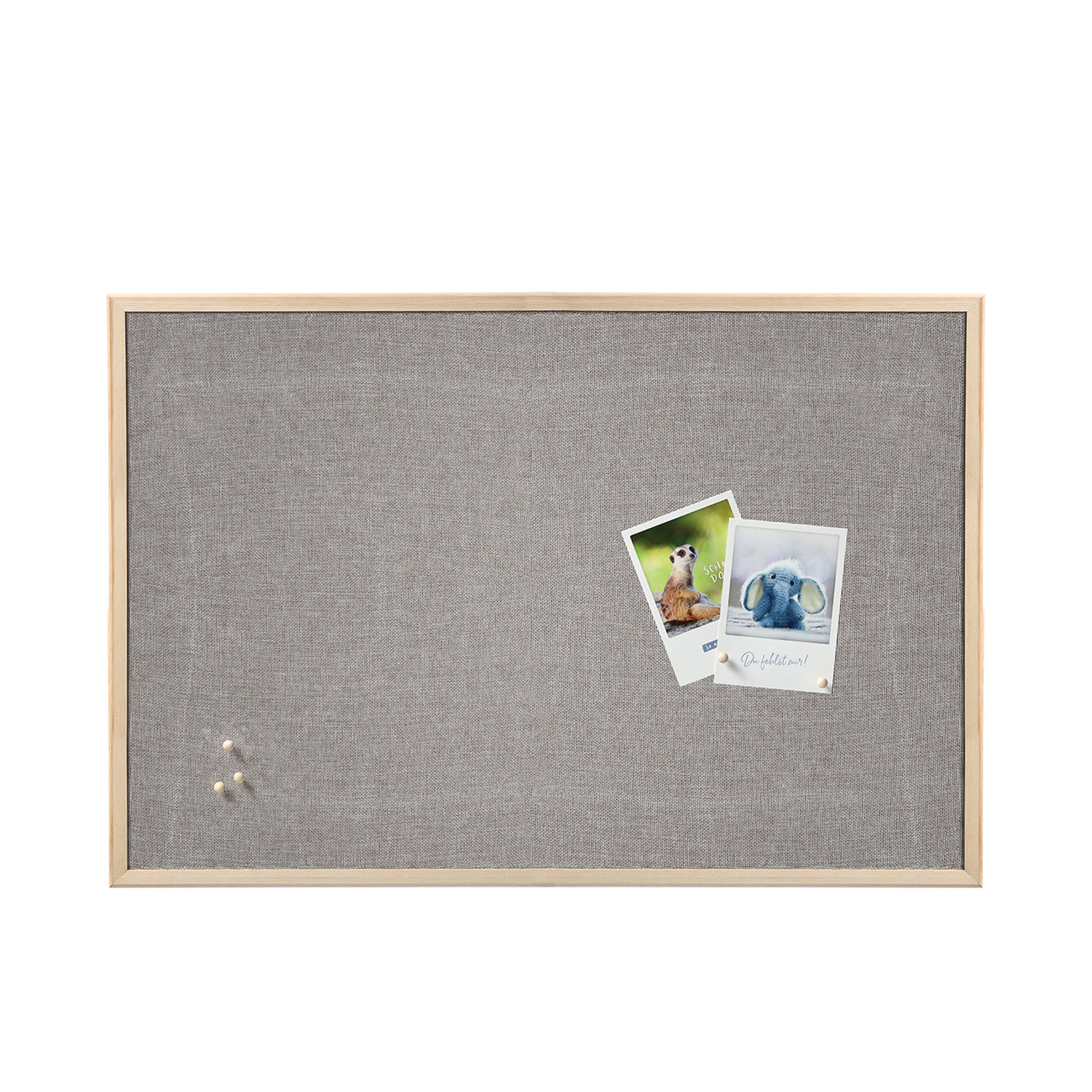 Alternative Produktansicht: Zeller Pinboard; Farbe natur; Material Leinen/Kiefer; Maße ca. 60 × 80 cm.