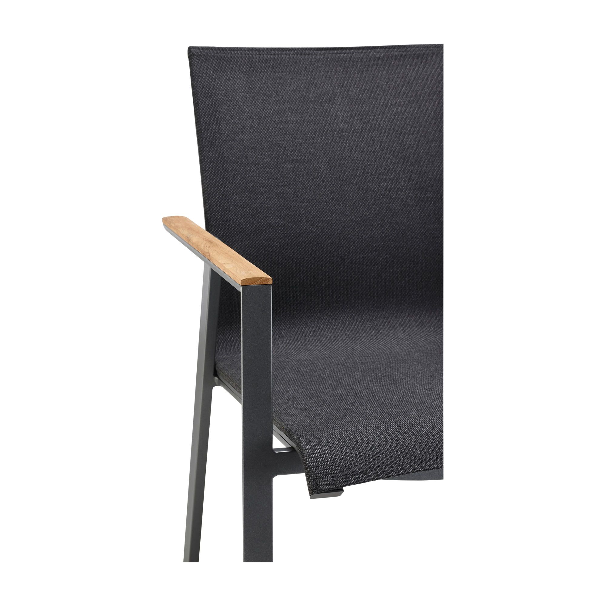 Stapelsessel Alu anthracite mit Teak Armlehnen Onlay / softex coal