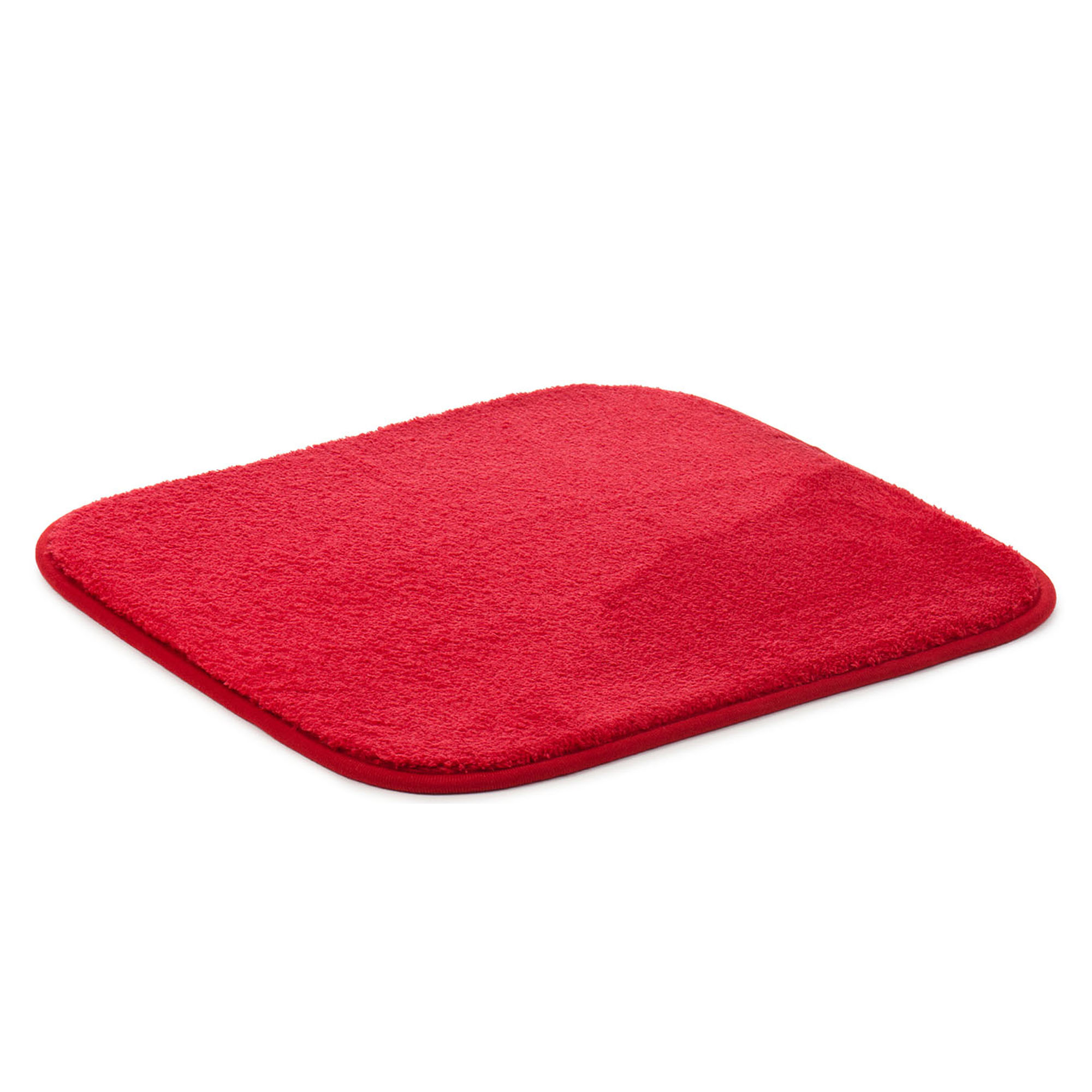 Rechteckiger Badteppich Modell RIO Premium in Rot, ca. 50 × 45 cm.