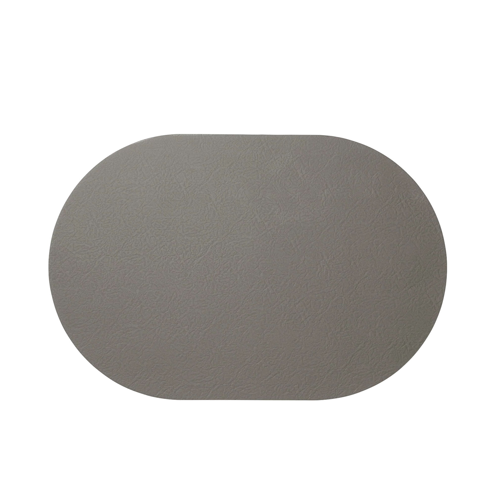 Tischset oval der Serie Relevo Placemats, Farbe Grau matt; oval ausgelegt, Oberflächenstruktur sichtbar.