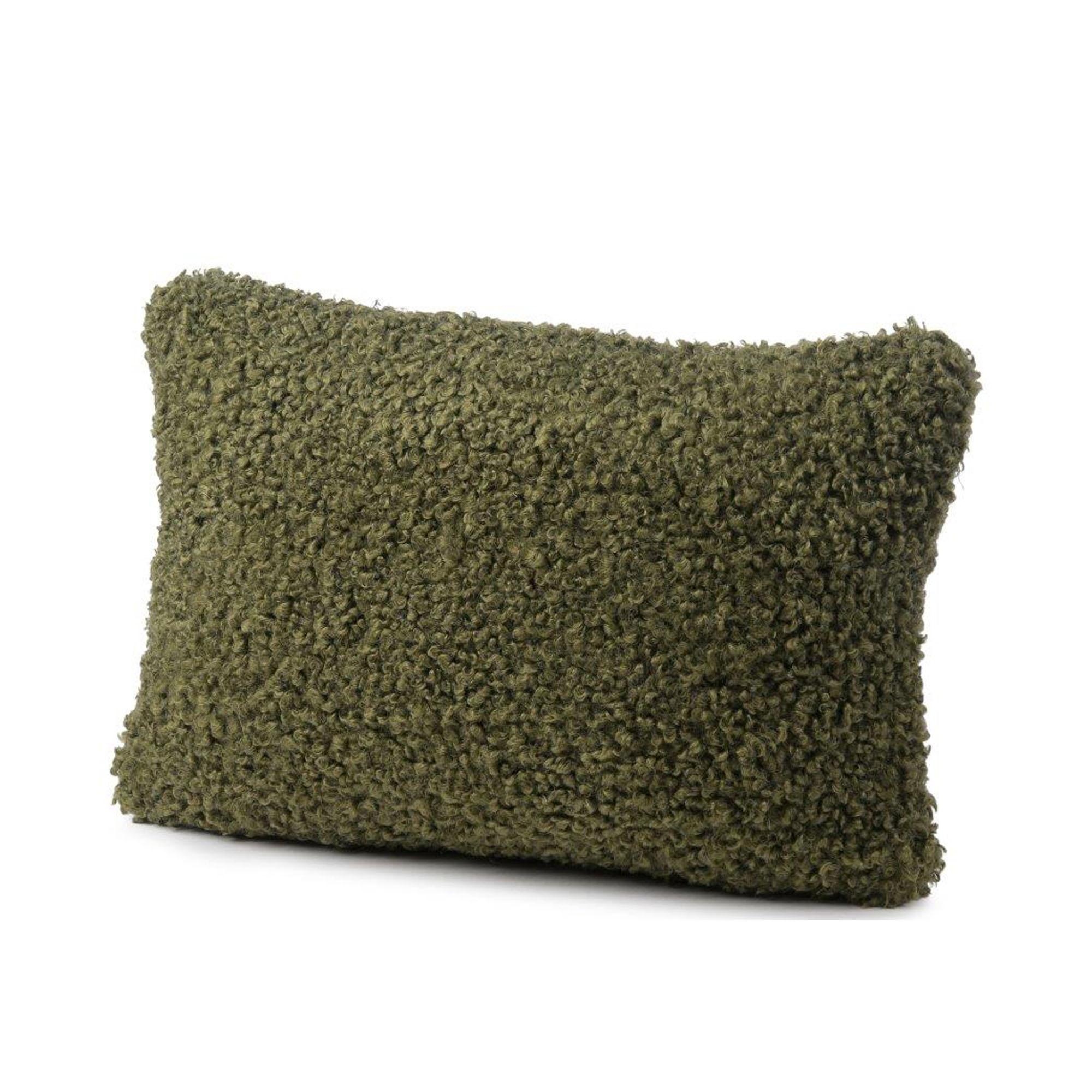 Rechteckiges Komplettkissen Modell Rolf in Dunkelgrün, ca. 30 × 50 cm.