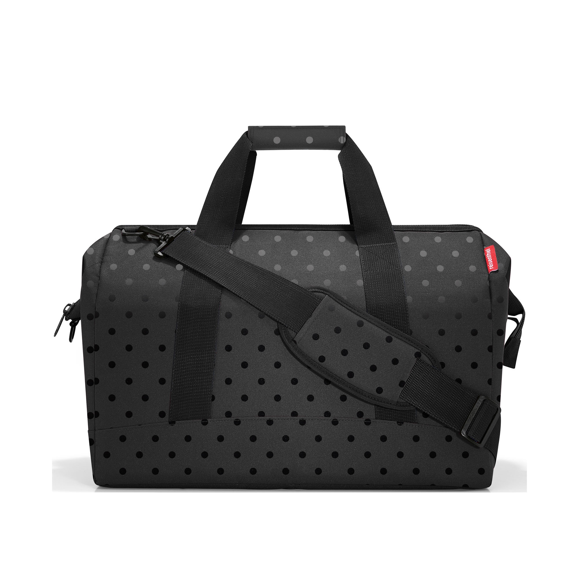 Gepunktete Reisenthel Weekender Tasche in Schwarz mit Tragegriffen