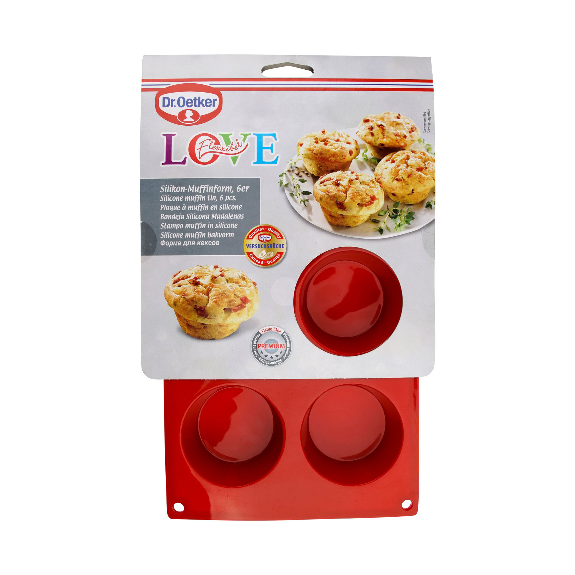 Verpackung der Silikon Muffinform 6er von Dr Oetker