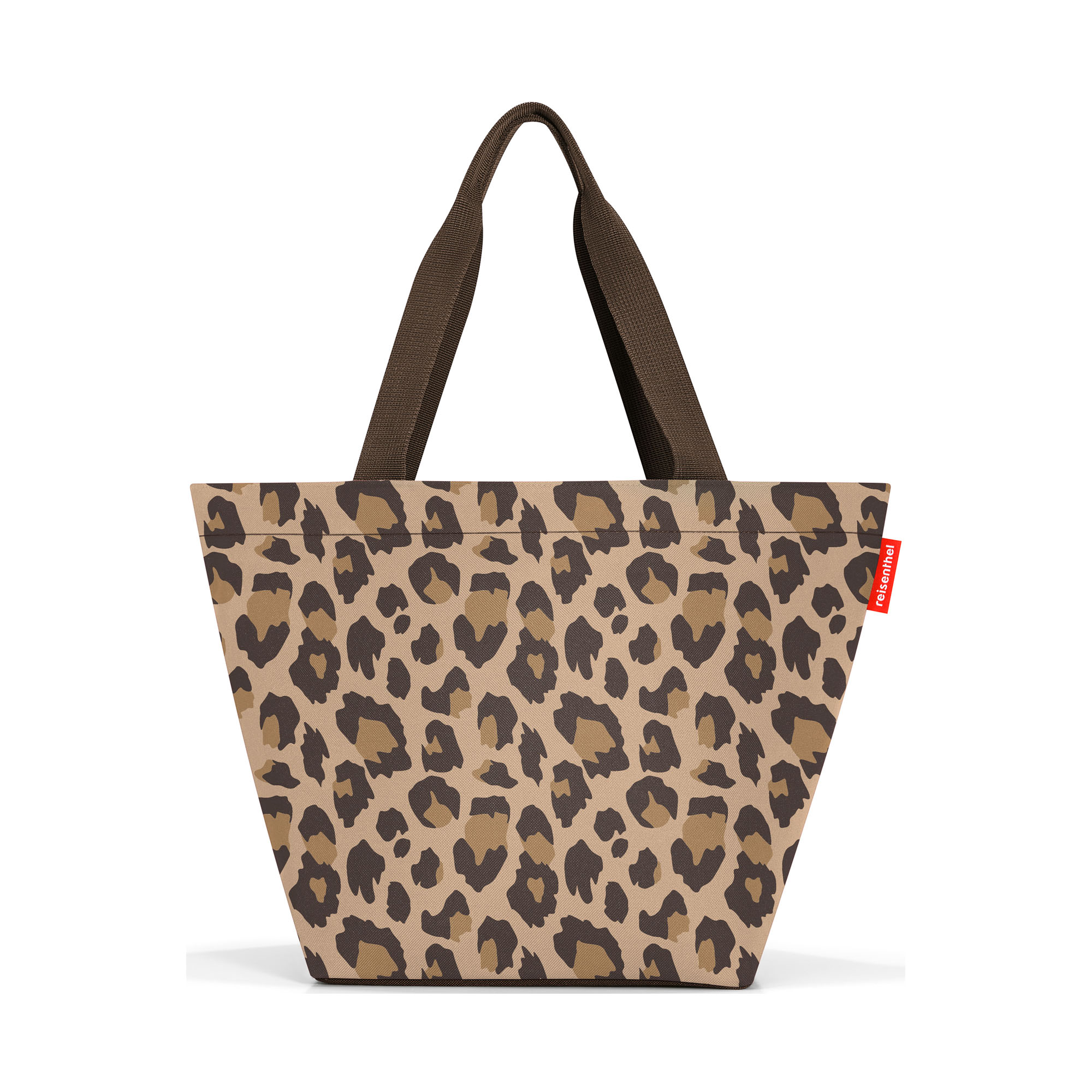 Rückseite des Reisenthel Shoppers mit stilvollem Leo-Design in Beige und Braun
