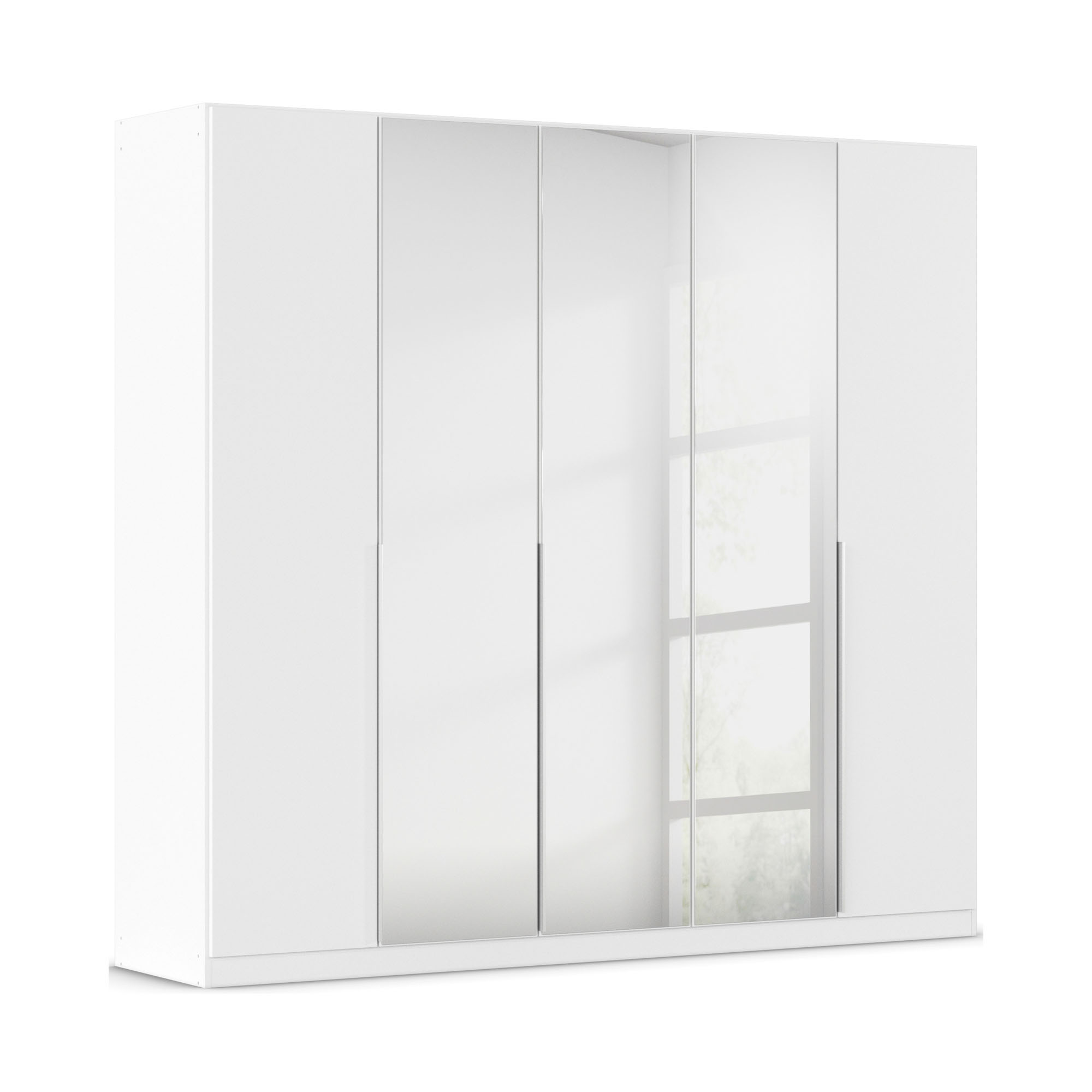 Drehtürenschrank 5-türig 3 Spiegeltüren alpinweiß