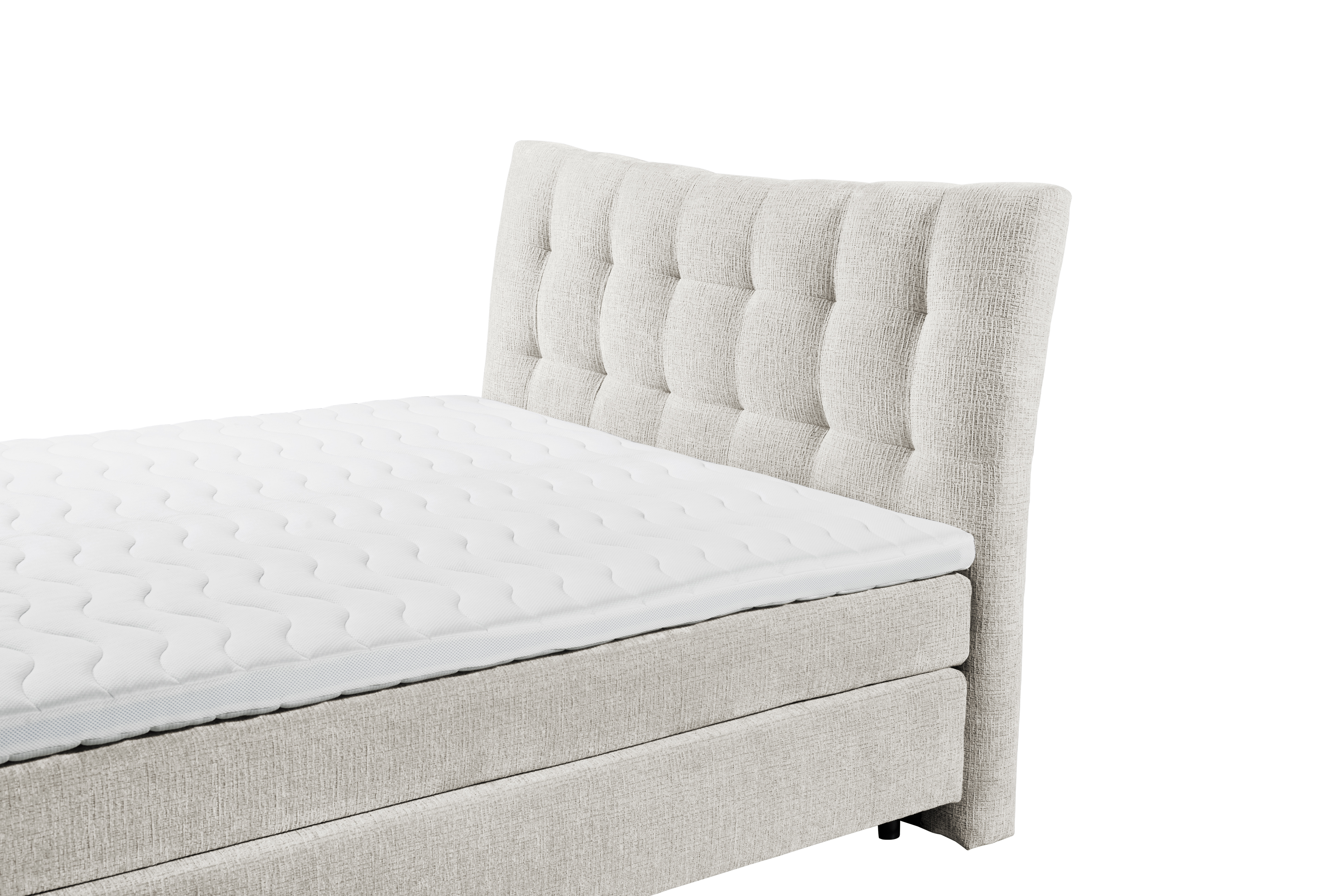 Boxspringbett in pearl mit 7-Zonen-Tonnentaschenfederkern und Geltopper