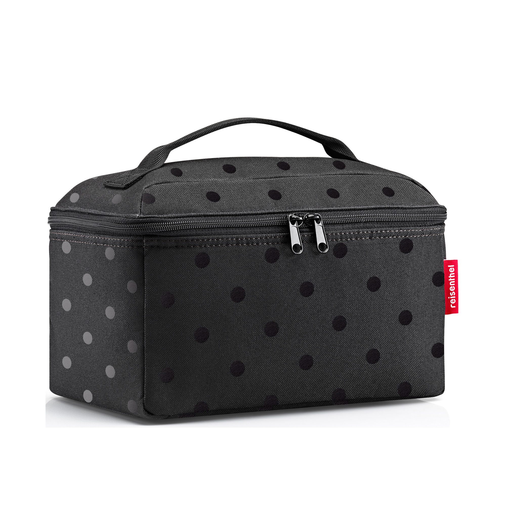 Schwarze Reisenthel Kosmetiktasche mit dezentem Punktemuster und Reißverschluss
