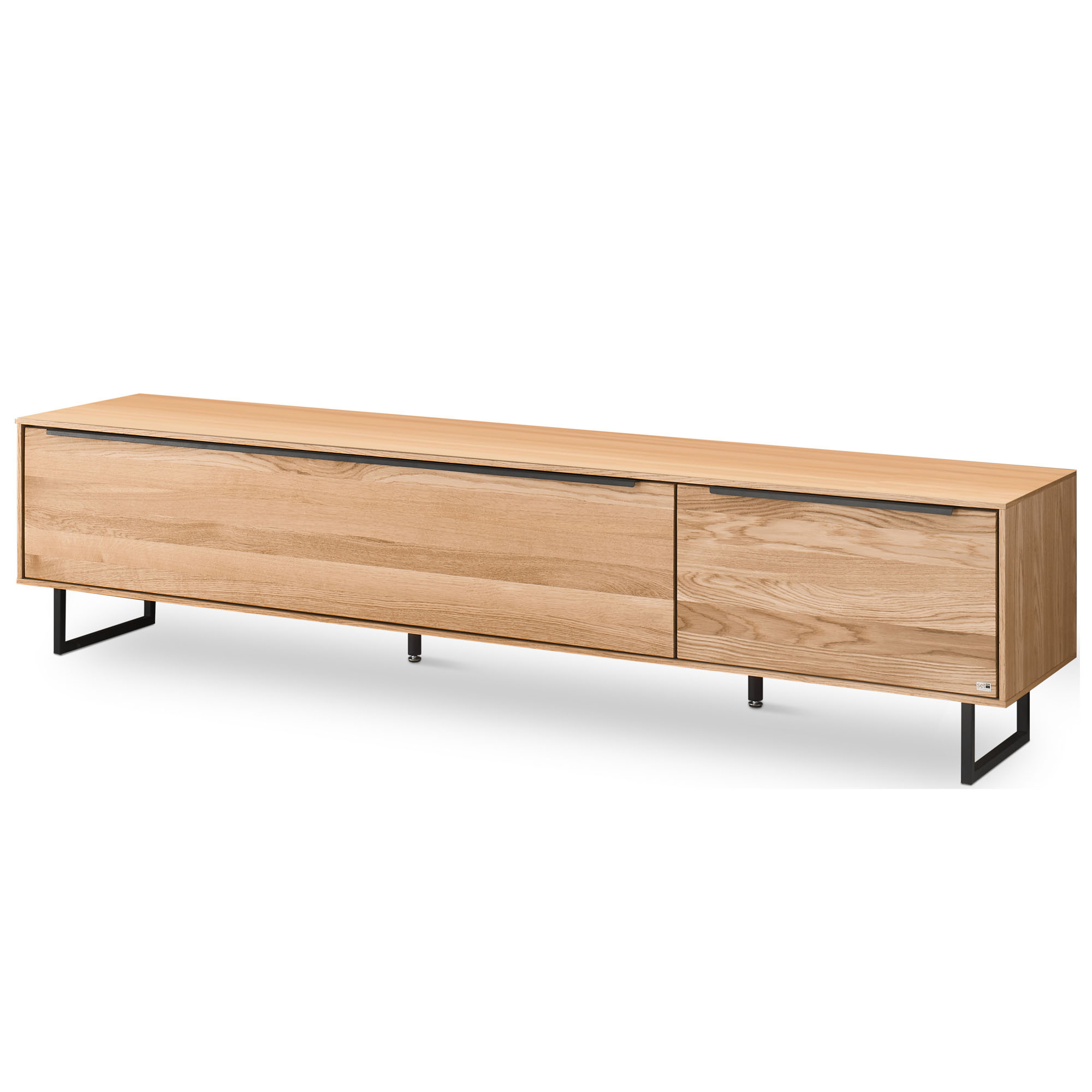 Modernes TV Lowboard Musterring Set One Jackson mit zwei Türen und klarer Linienführung auf filigranen Metallfüßen