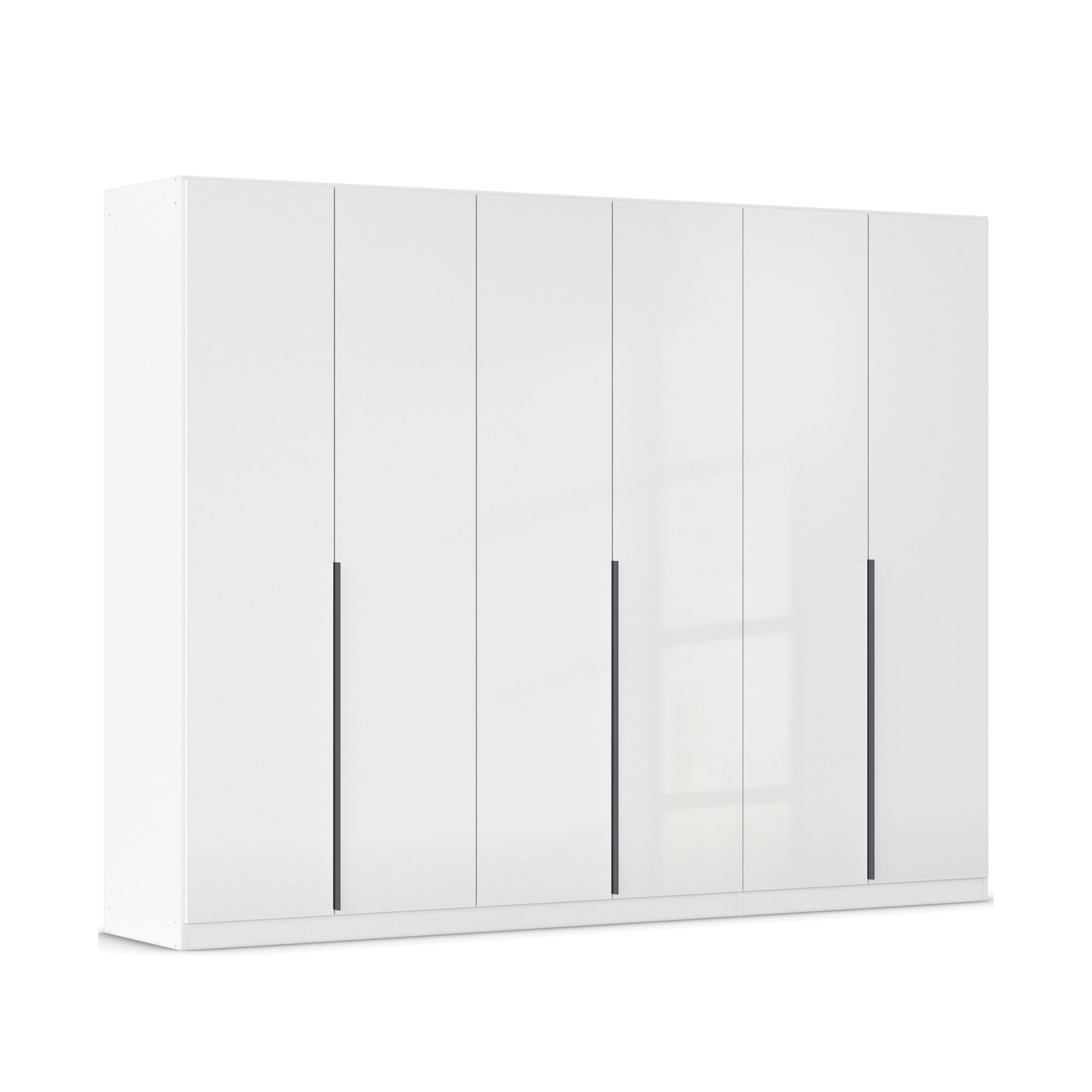 Drehtürenschrank 6-türig Hochglanz weiß