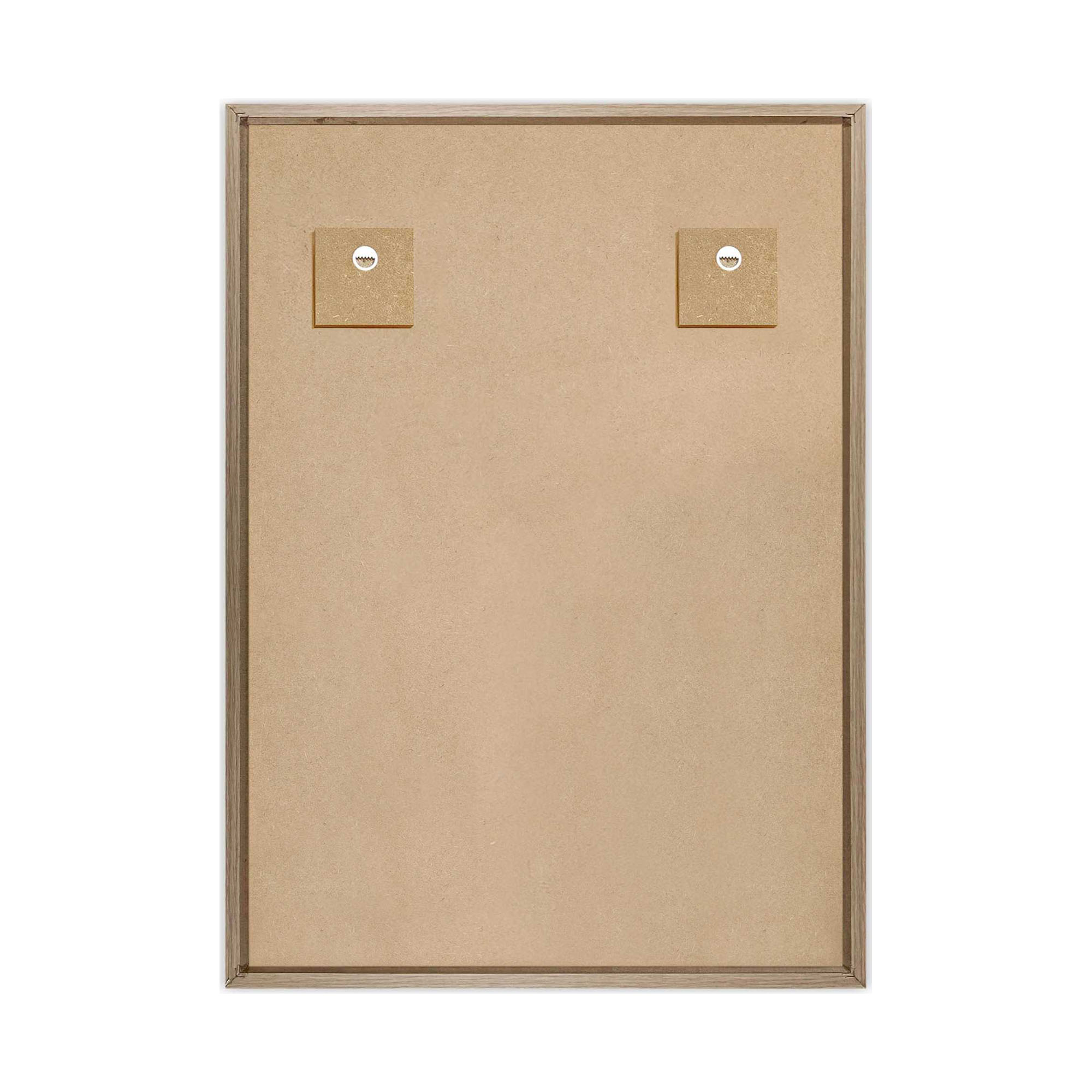 Rückansicht des Wandbilds „Organic Blocks Linen Wood“, 50 × 70 cm; sichtbar sind Rückwand und rückseitige Konstruktion.