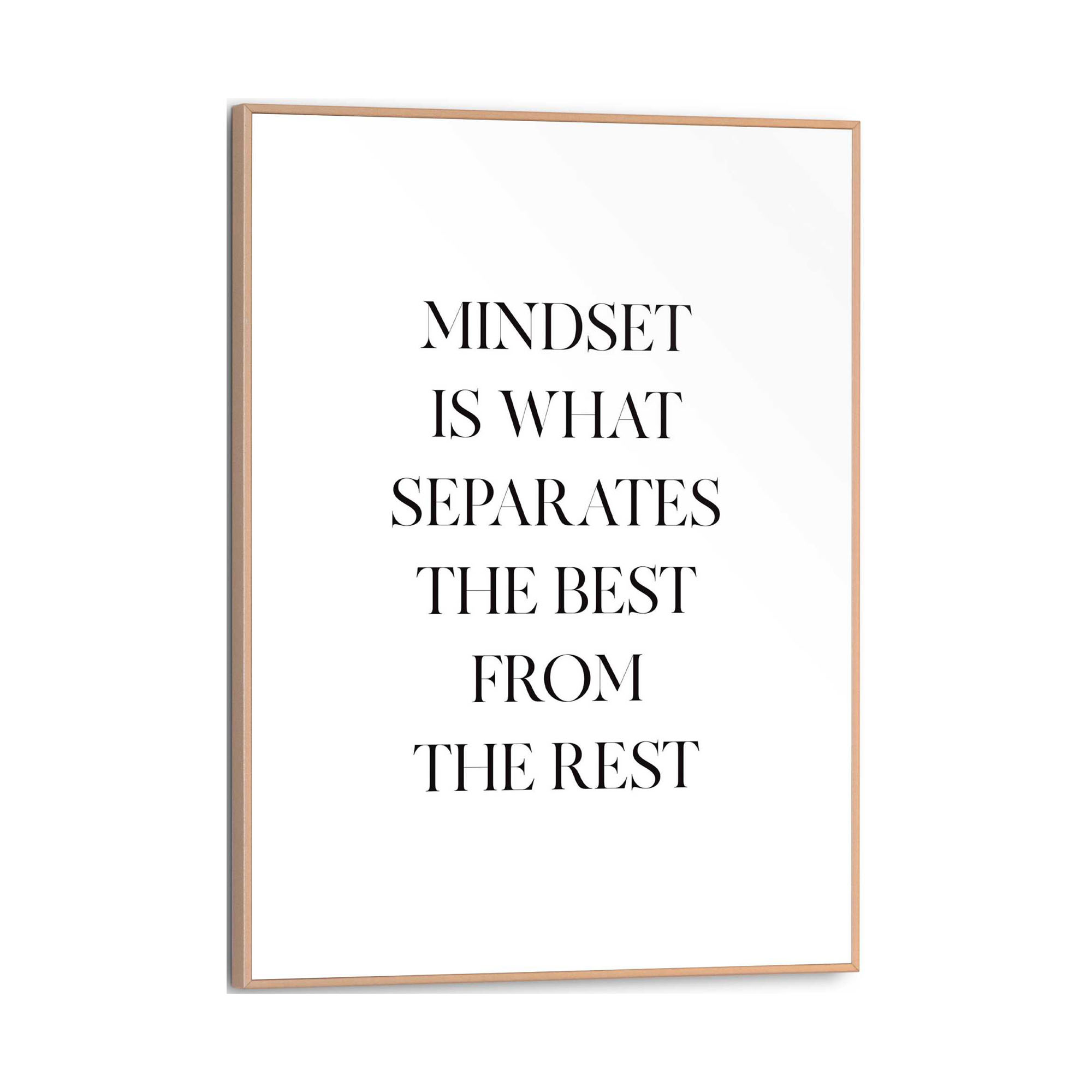 Frontansicht des Wandbilds „Mindset“ in Schwarz-Weiß, Größe 30 × 40 cm; das vollständige Motiv ist zu sehen.