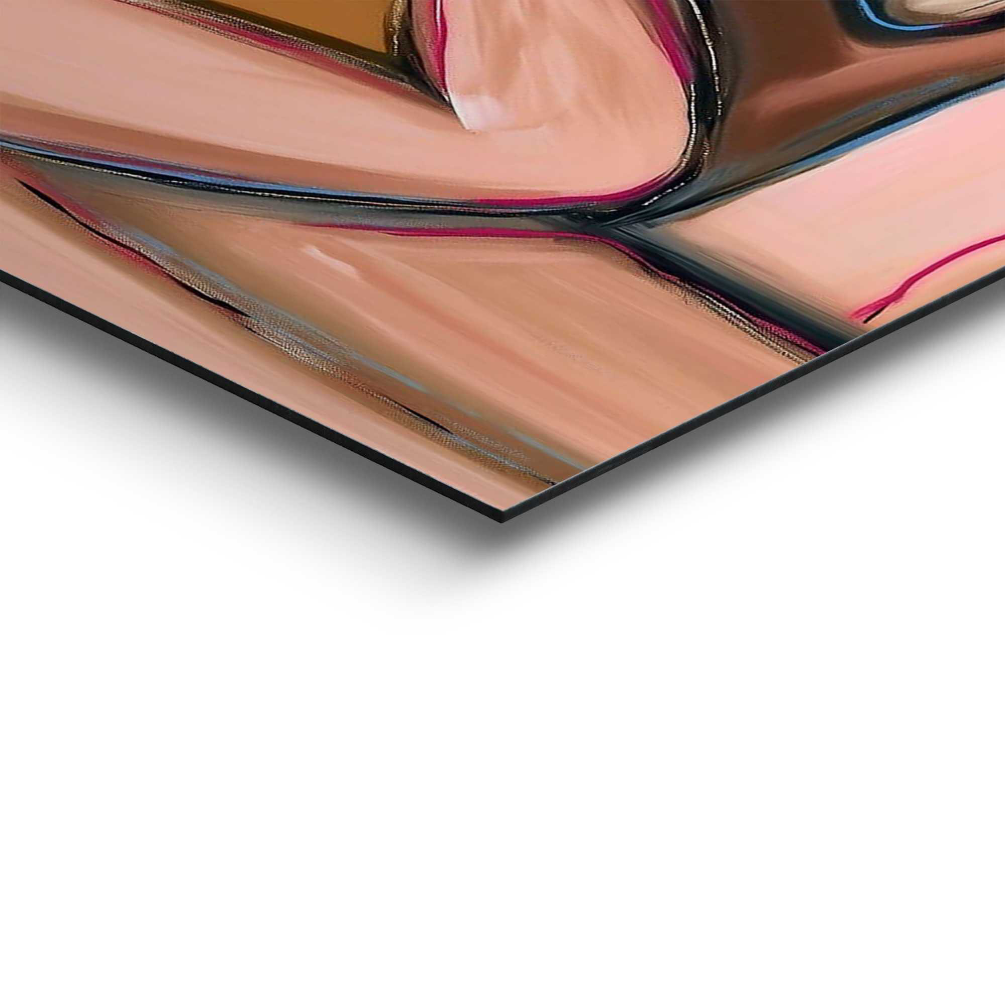 Detailaufnahme einer Ecke des Wandbilds „Party People“, 60 × 90 cm; Oberfläche, Kante und Materialstärke sind sichtbar.