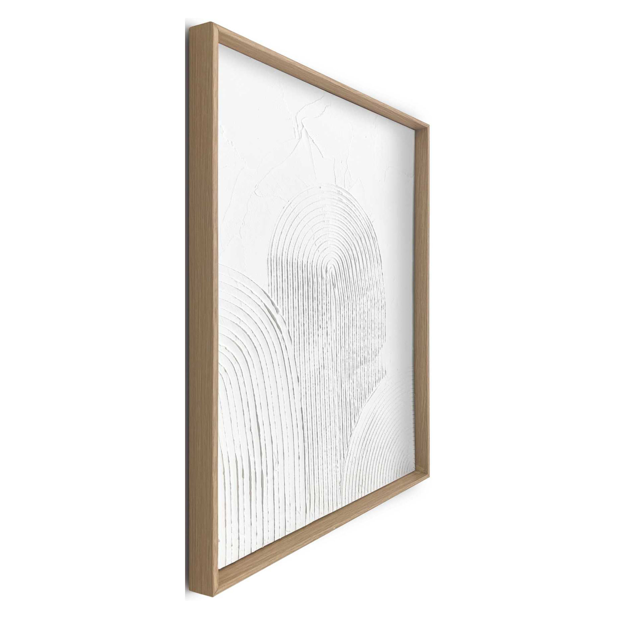 Seitliche Schrägansicht des Wandbilds „Arches“, 30 × 40 cm; Profil, Kante und Tiefe des Bildes sind erkennbar.