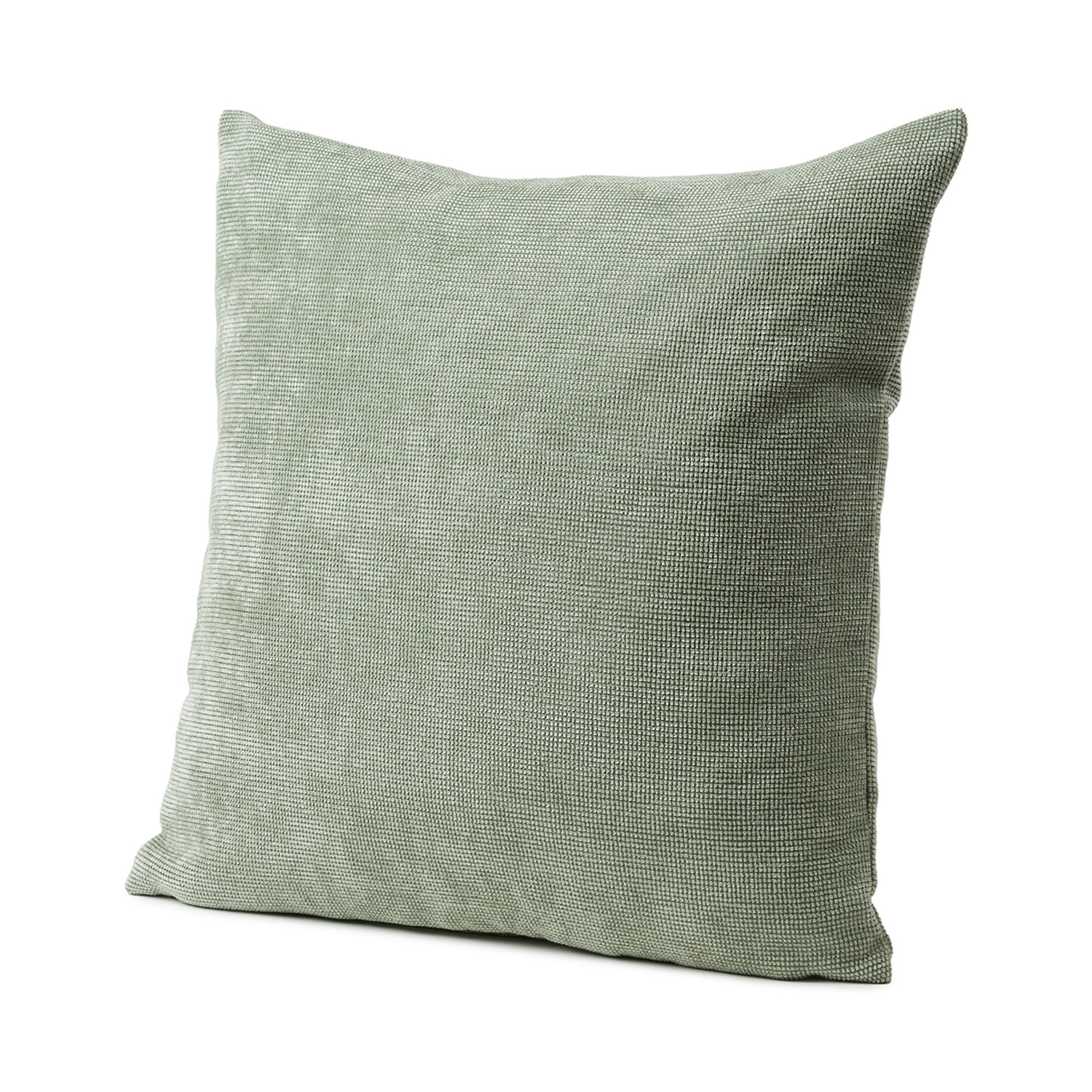 Quadratische Kissenhülle Modell Lena in Salbei, ca. 40 × 40 cm.