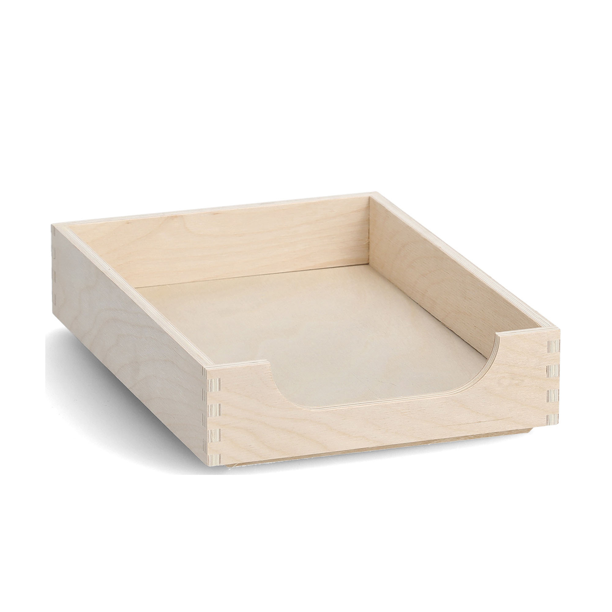 Zeller Ablagebox; Farbe natur; Material Birke; Maße ca. 23 × 32 × 7 cm.