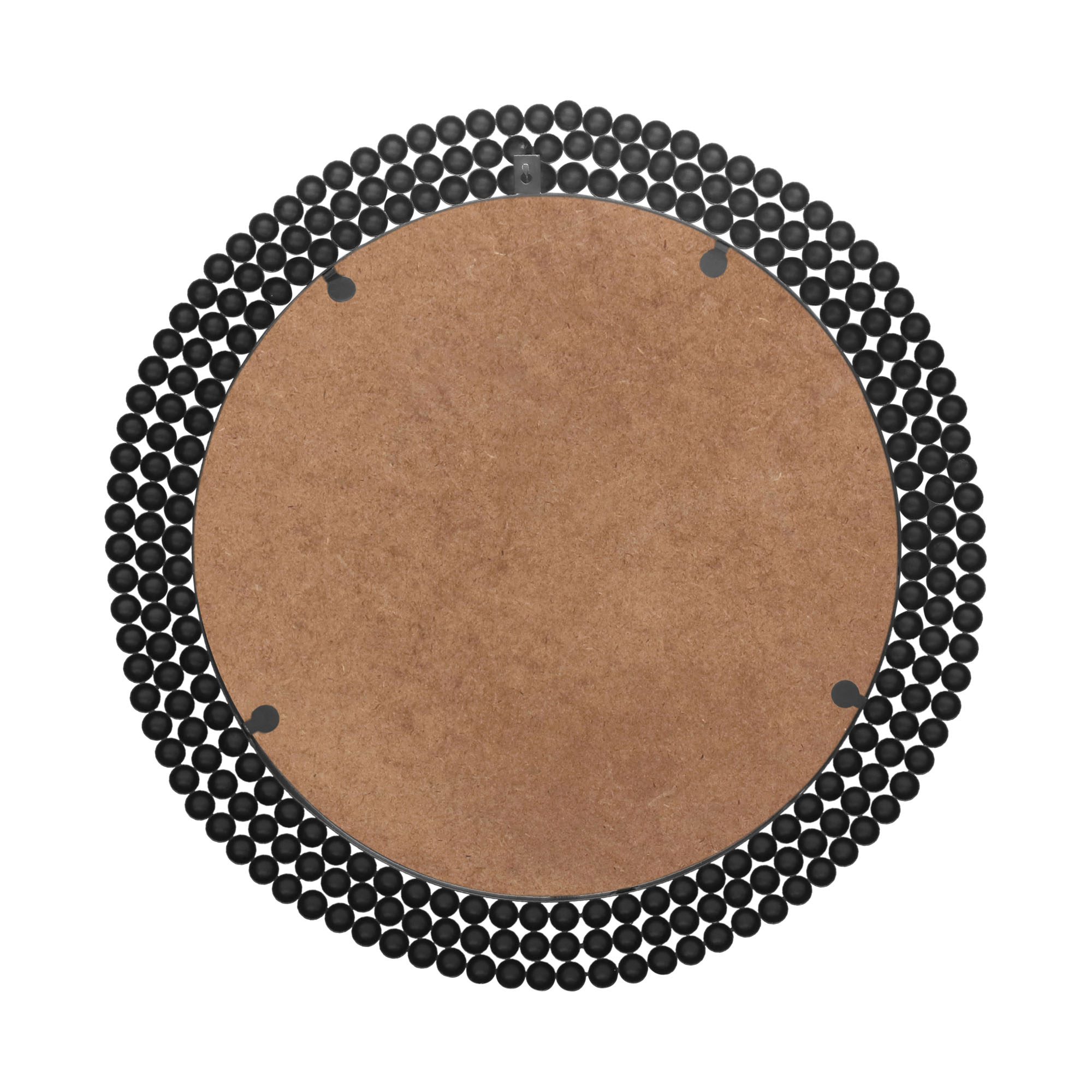 Spiegel Amila in Schwarz, in sehr schmaler Seitenansicht mit sichtbarer Rahmentiefe; Maße ca. 76 x 76 x 2 cm.