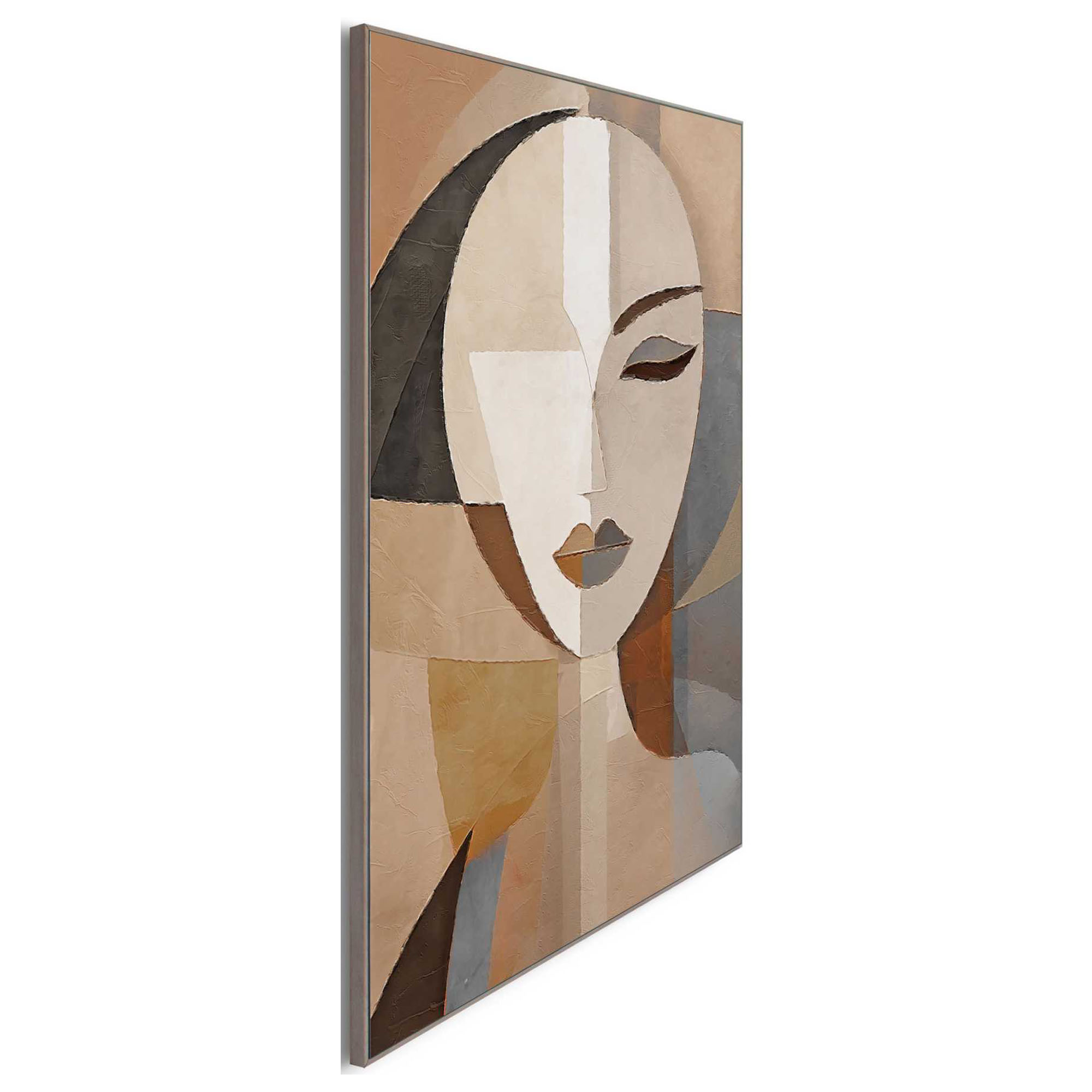 Seitliche Schrägansicht des Wandbilds „Natural Essence“, 50 × 70 cm; Profil, Kante und Tiefe des Bildes sind erkennbar.