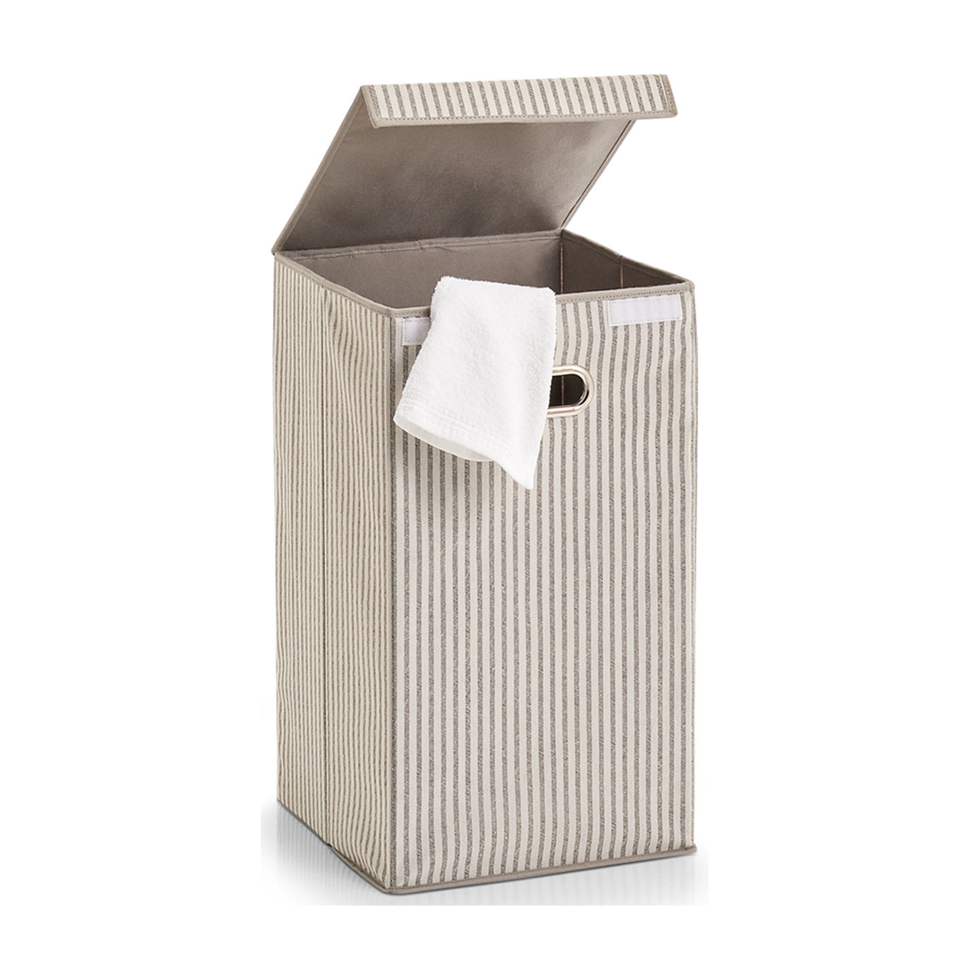 Alternative Ansicht: Zeller Wäschesammler "Stripes"; Farbe beige; Material Vlies; Maße ca. 32 × 32 × 57 cm.
