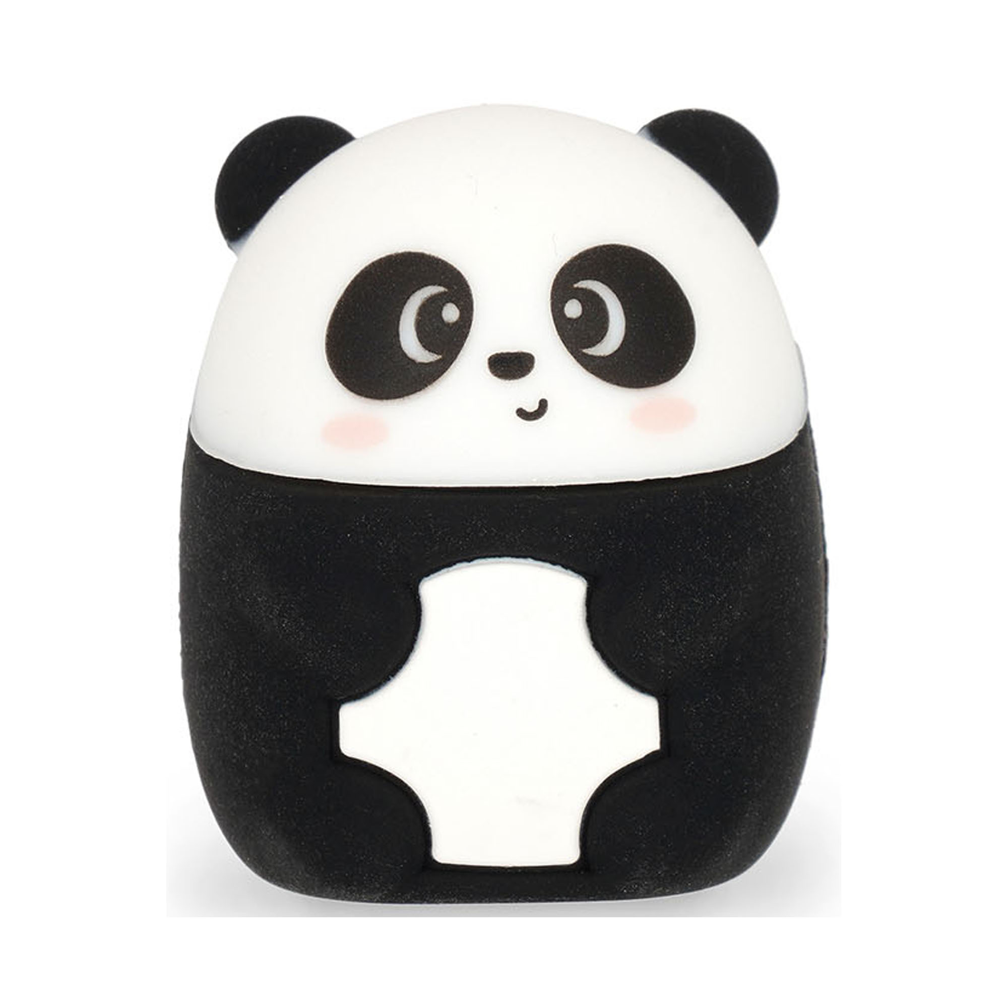 Schwarz-weißer Anspitzer im Panda-Design, frontal als Pandafigur mit Aussparung im unteren Bereich dargestellt.