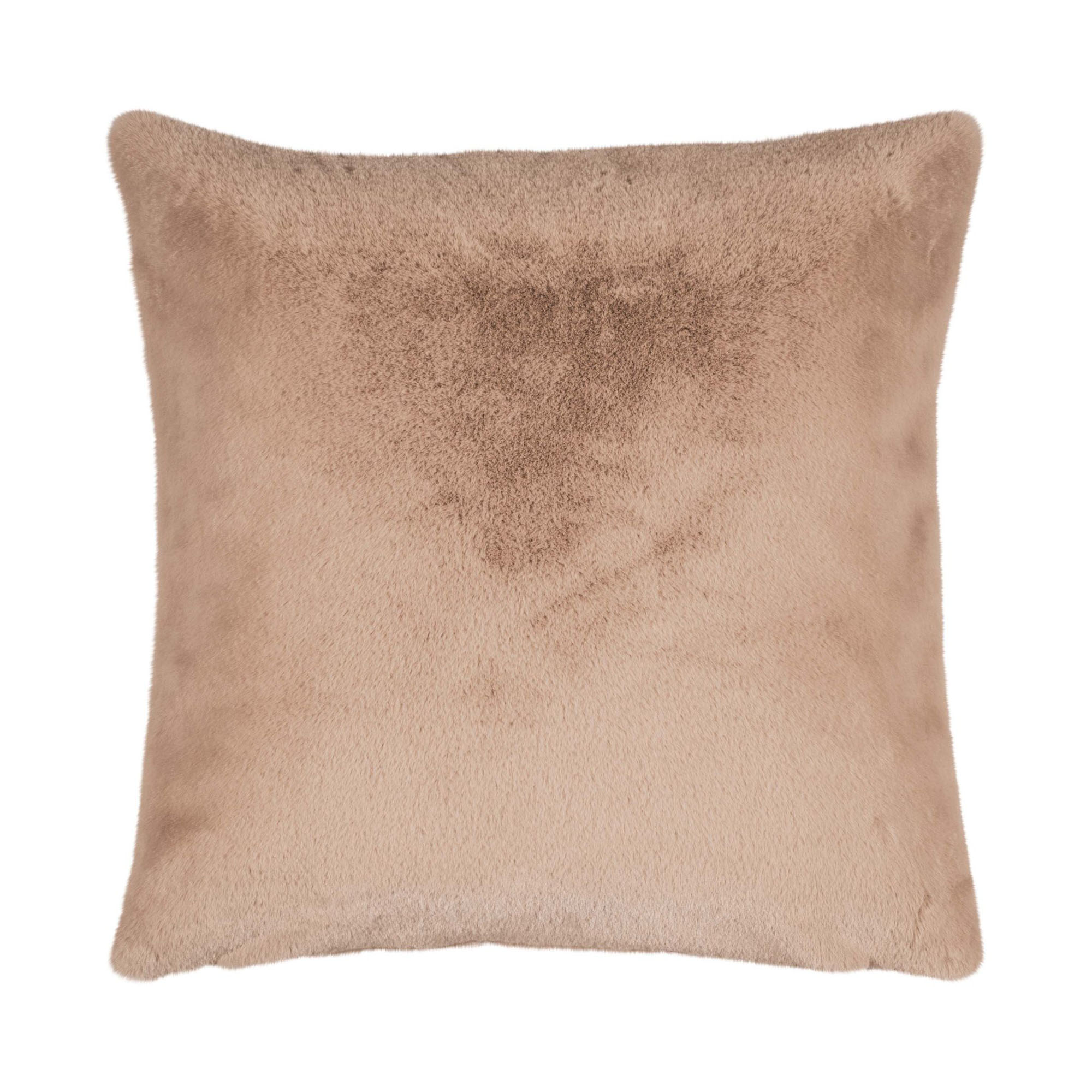Kissenhülle Gazelle in Taupe, 40 × 40 cm, frontal freigestellt mit einfarbiger samtig wirkender Oberfläche.