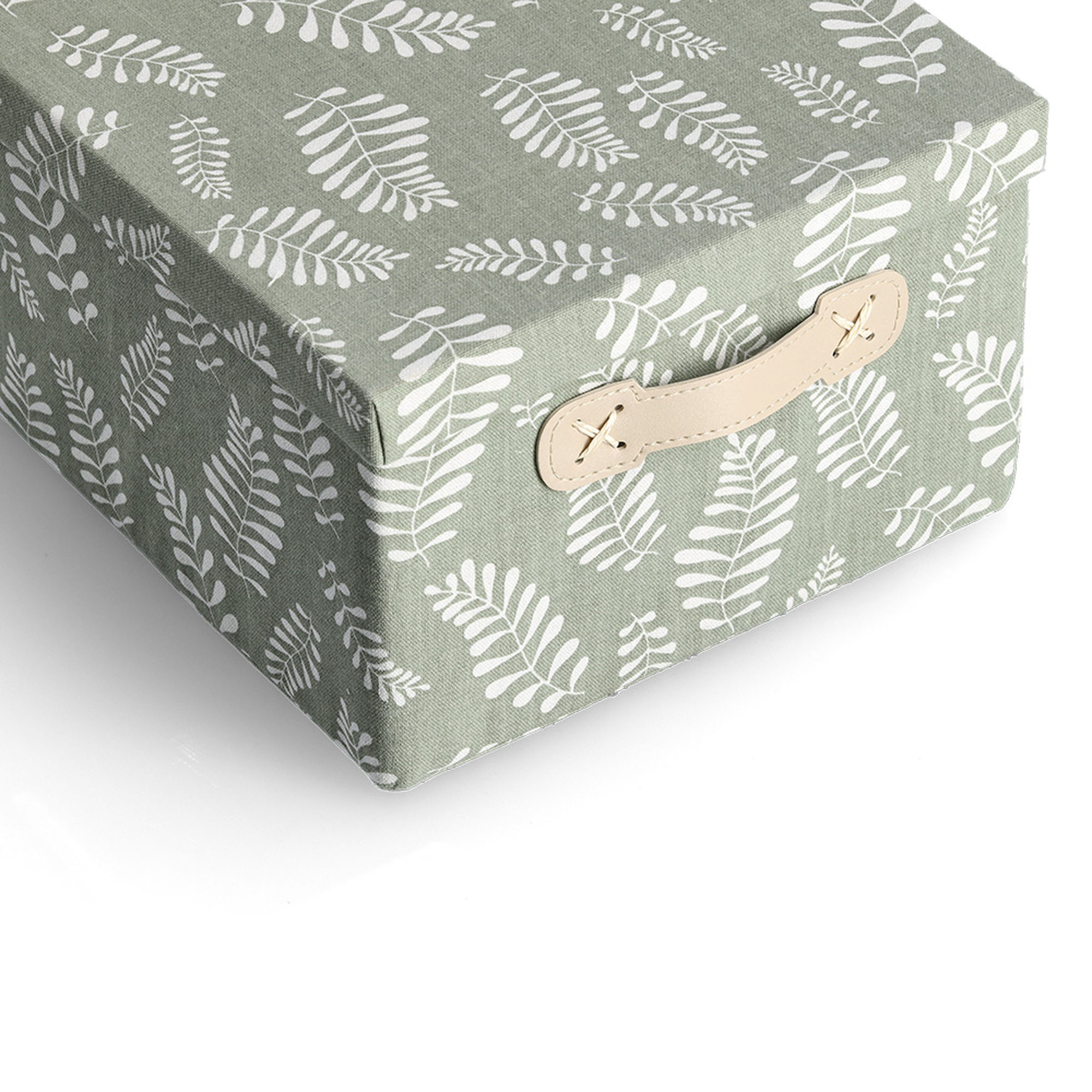 Alternative Produktansicht: Zeller Aufbewahrungsbox "Leaves"; Farbe grün; Material Baumwolle/Polyester; Maße ca. 36 × 26 × 16,5 cm.