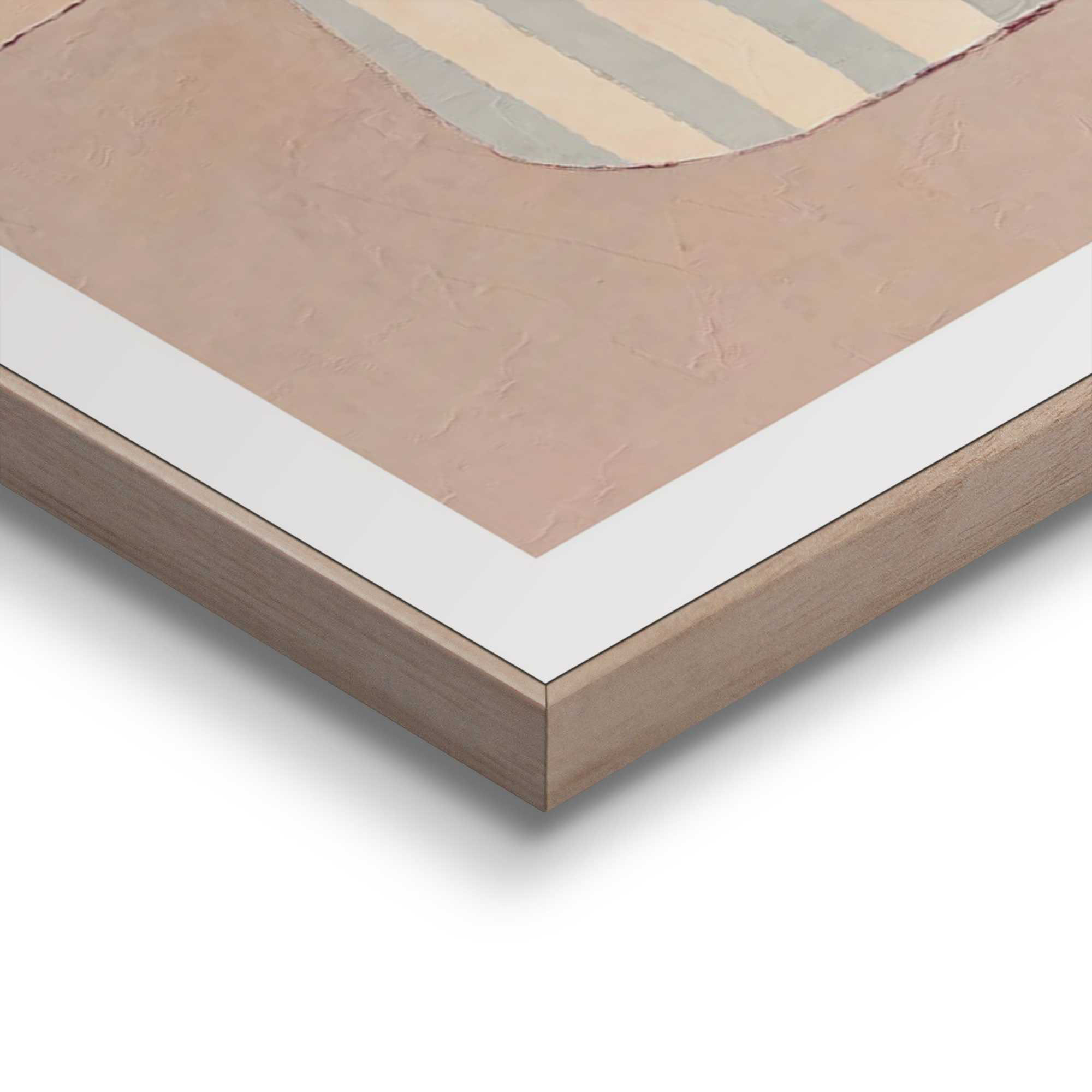 Detailaufnahme einer Ecke des Wandbilds „Natural Setting“, 50 × 70 cm; Oberfläche, Kante und Materialstärke sind sichtbar.