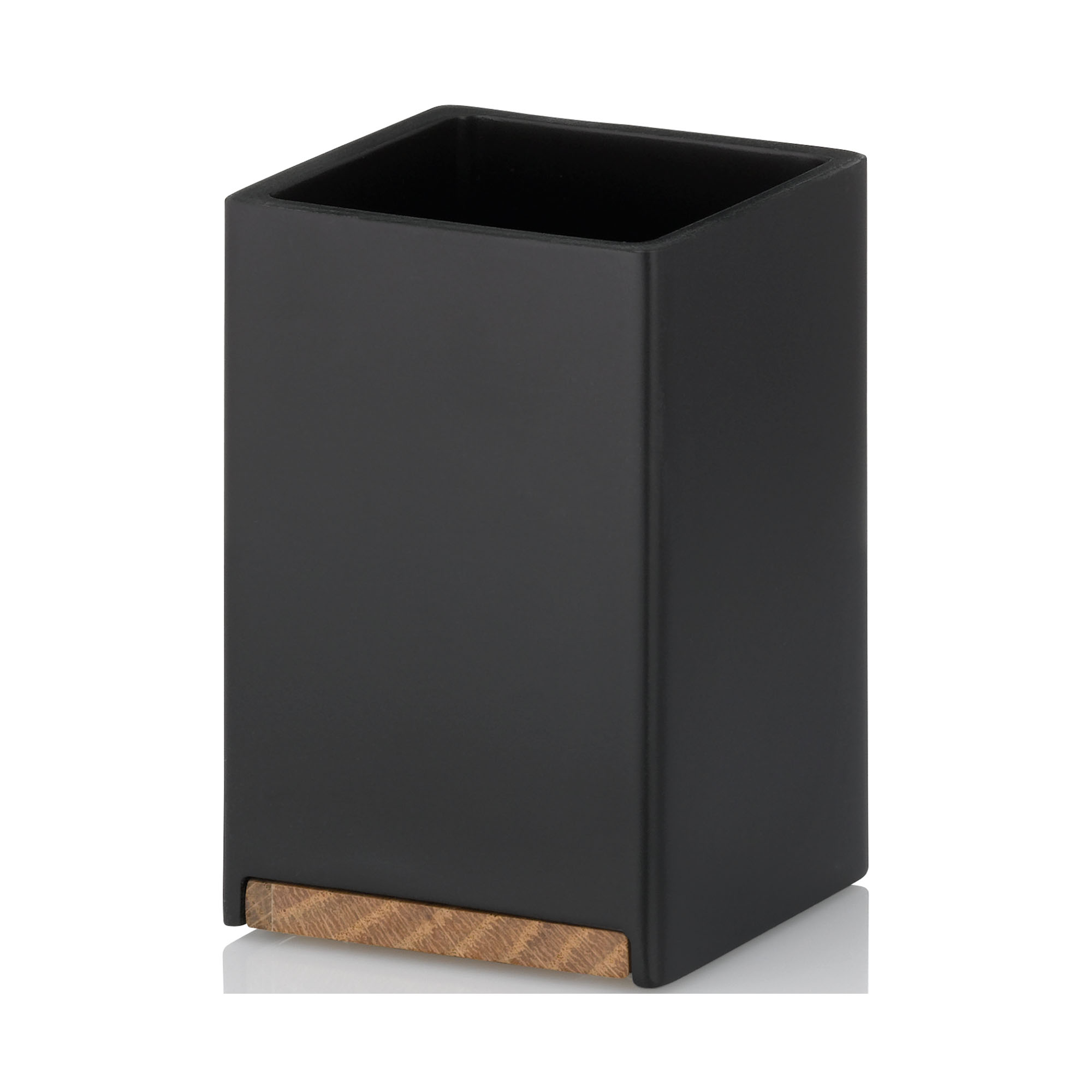Becher Kela Cube Polyresin schwarz 7,0x7,0x11,0cm