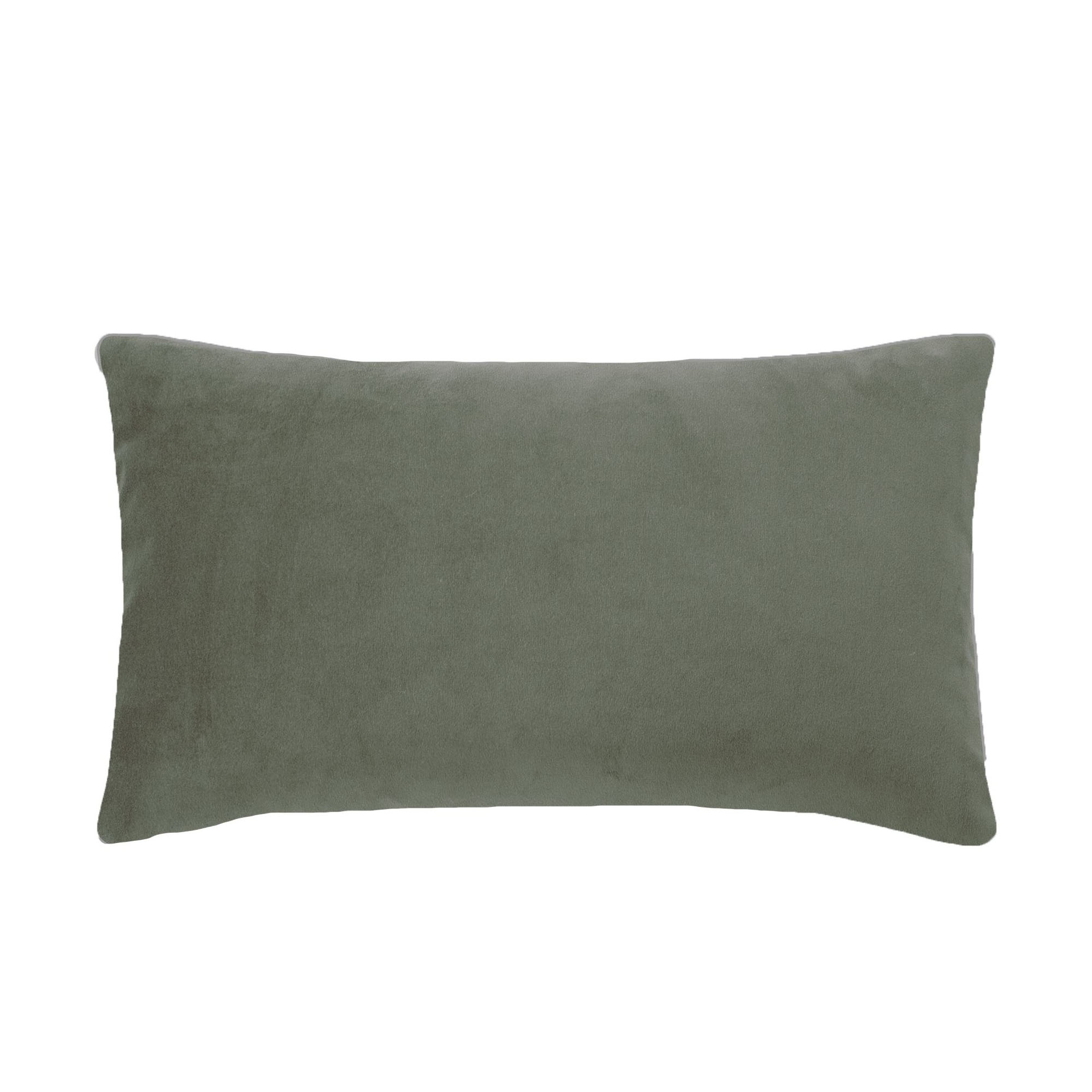 Kissenhülle Smooth in Salbeigrün, 25 × 50 cm, frontal freigestellt mit einfarbiger samtig wirkender Oberfläche.