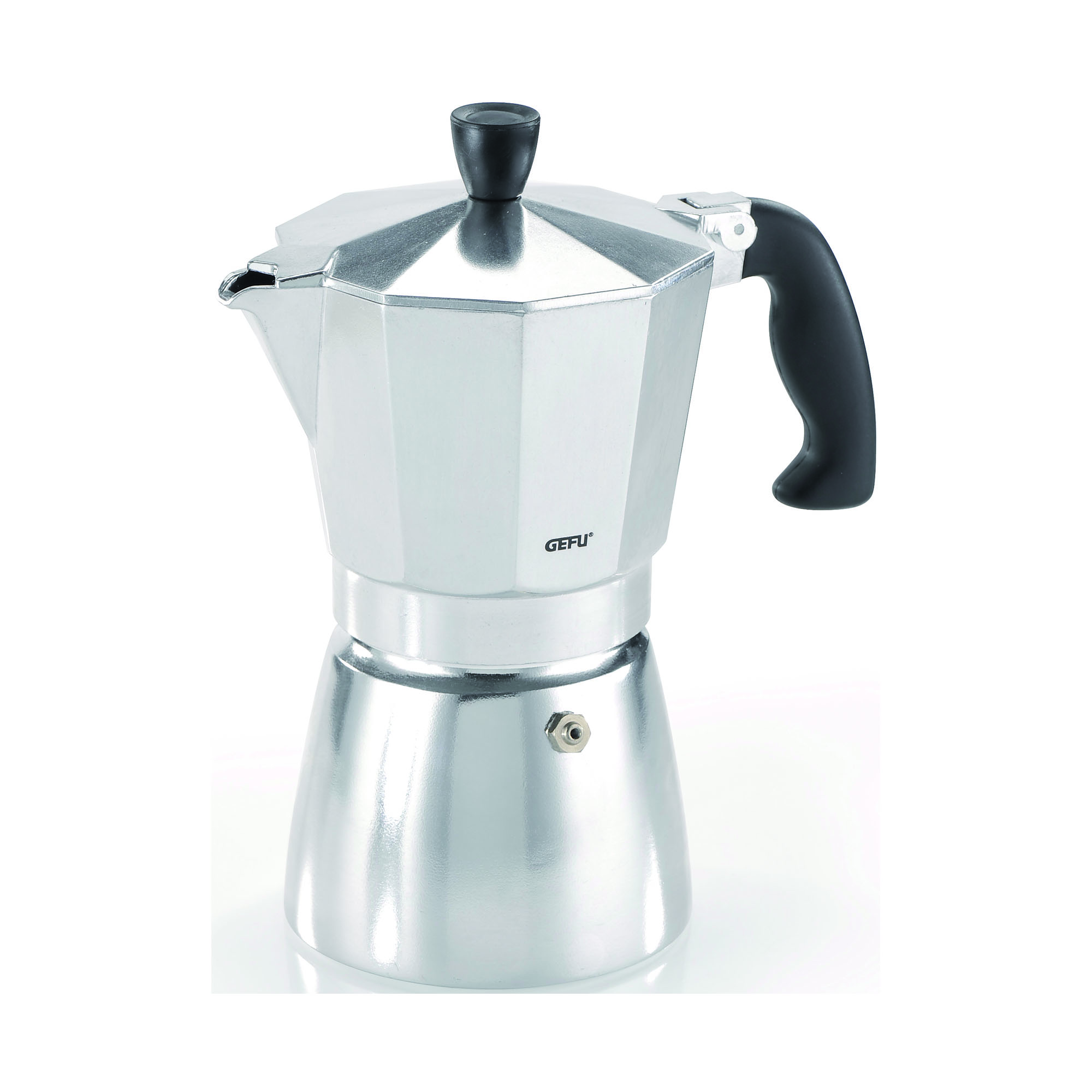 GEFU Espressokocher Lucino in schwarz/silber, Hauptansicht